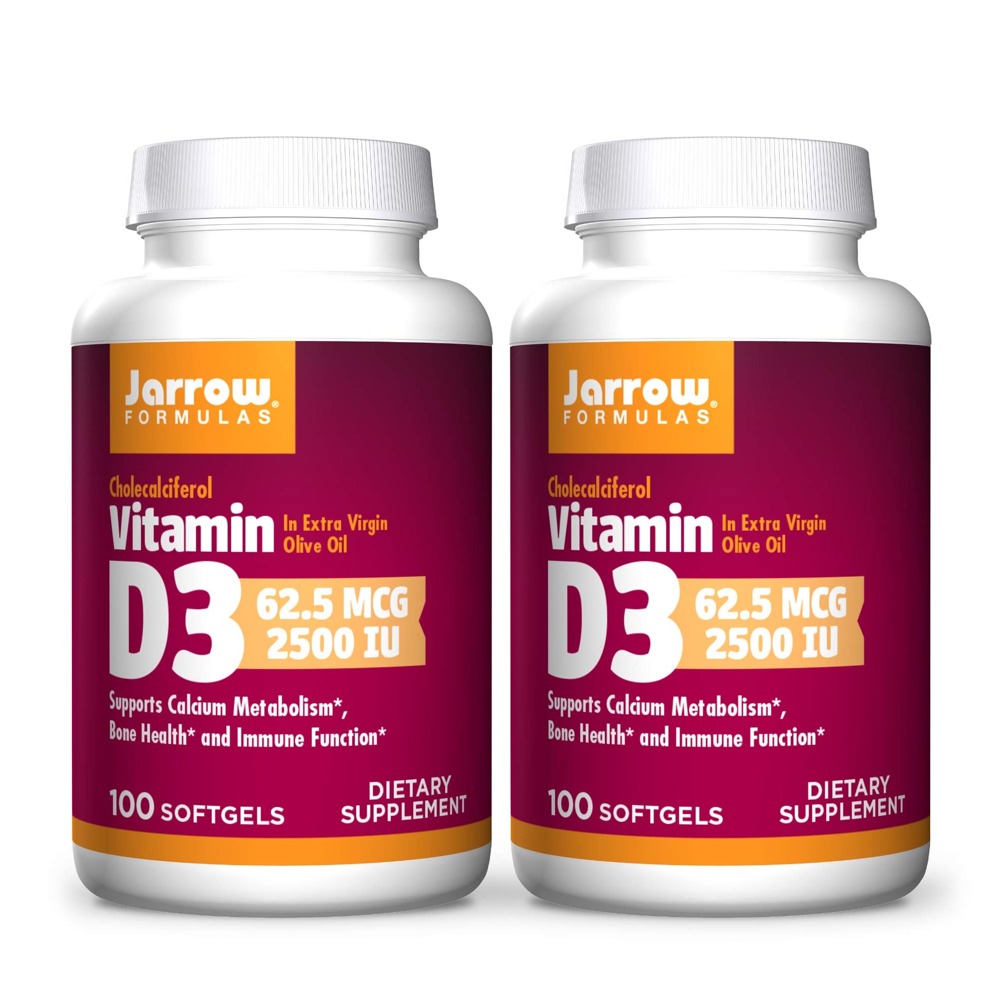 Jarrow Formulas Vitamin D3 2500 IU Softgels 200 Count