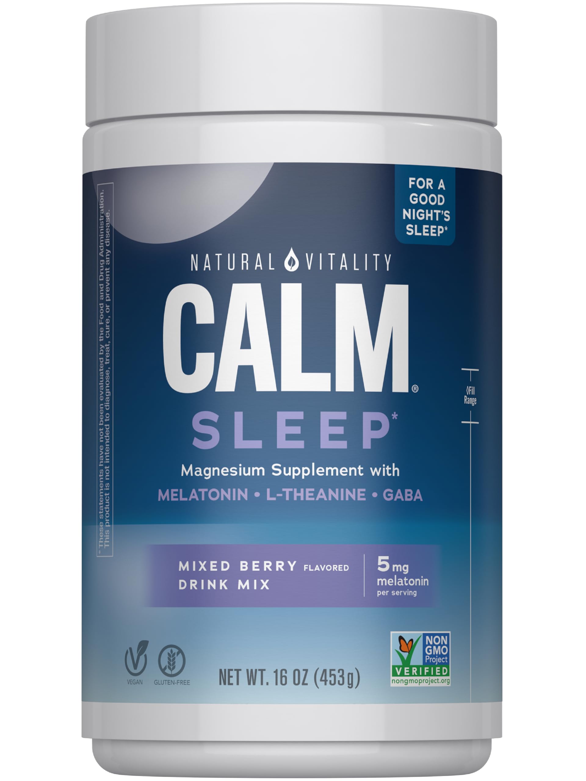 Natural Vitality Calm Sleep Melatonin Powder, 16 oz