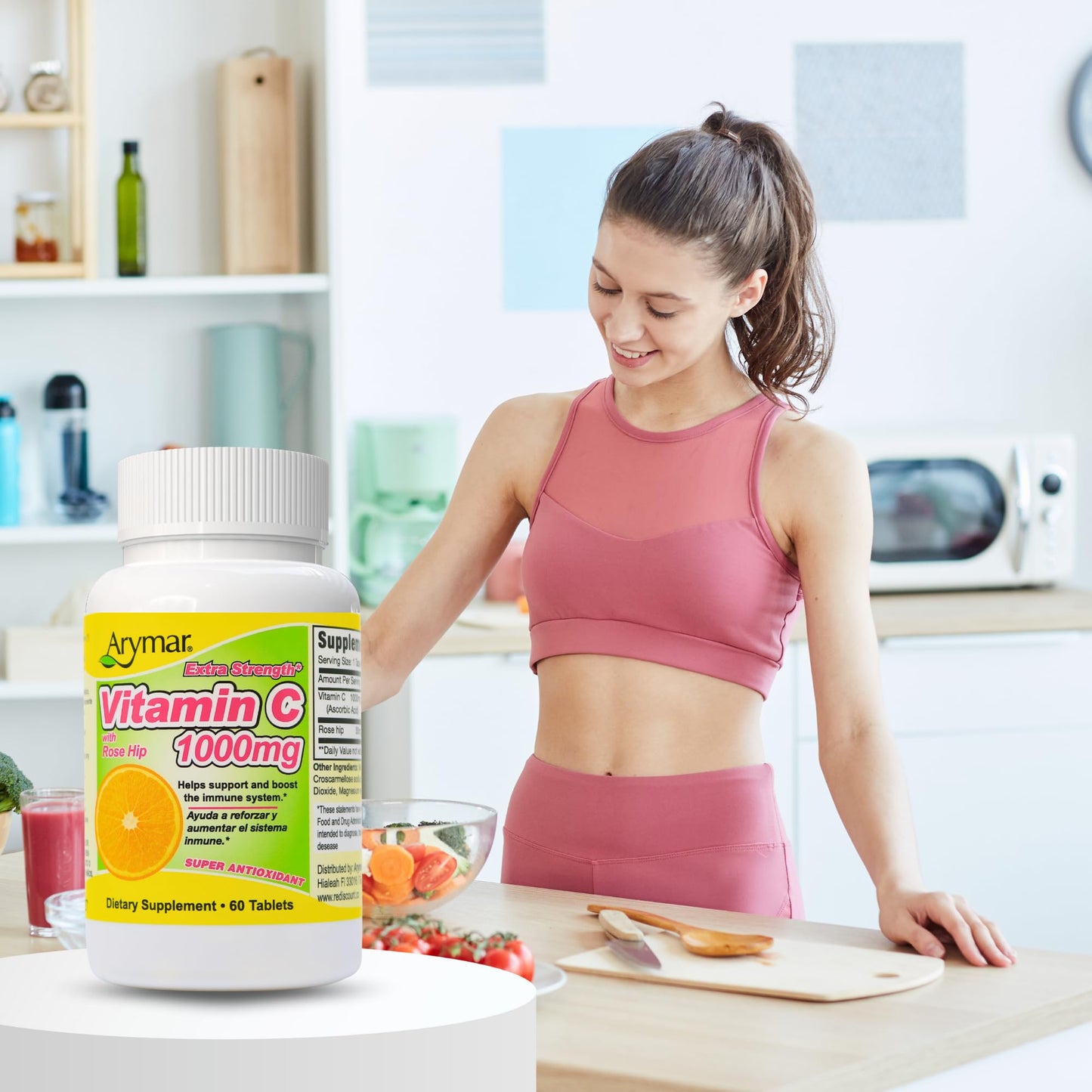 Arymar Vitamin C 1000 mg with Rosehip Extract 30 mg Tablet, 60 Tablets