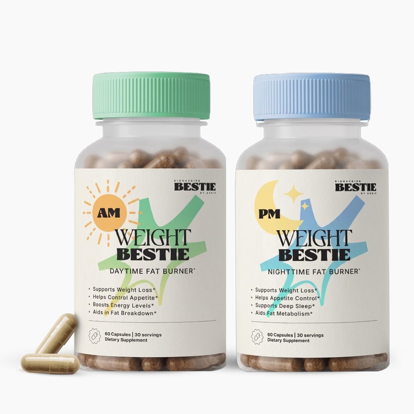 Biohacking Bestie Weight Bestie AM & PM Day & Night Supplement Duo Capsules 120