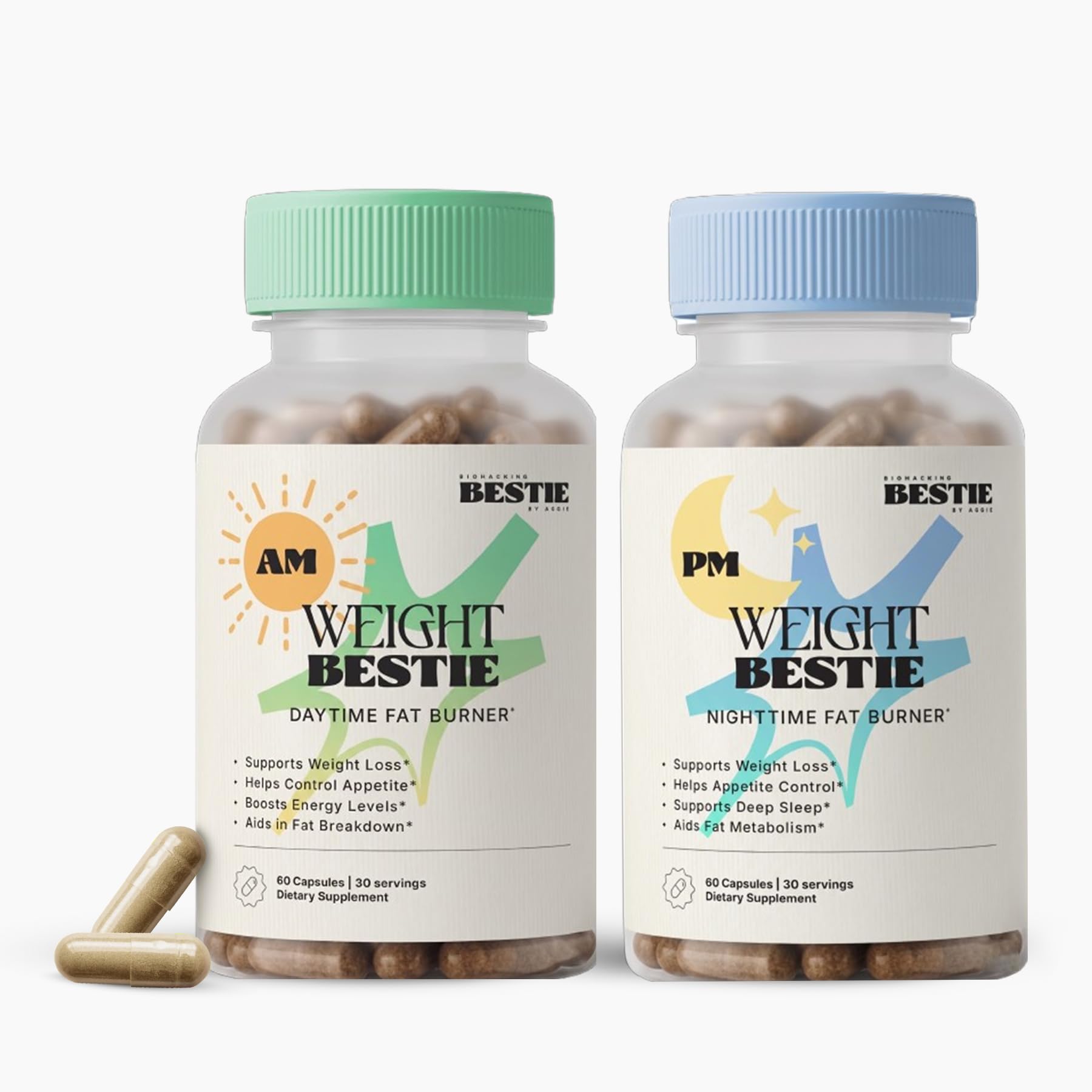 Biohacking Bestie Weight Bestie AM & PM Day & Night Supplement Duo Capsules 120