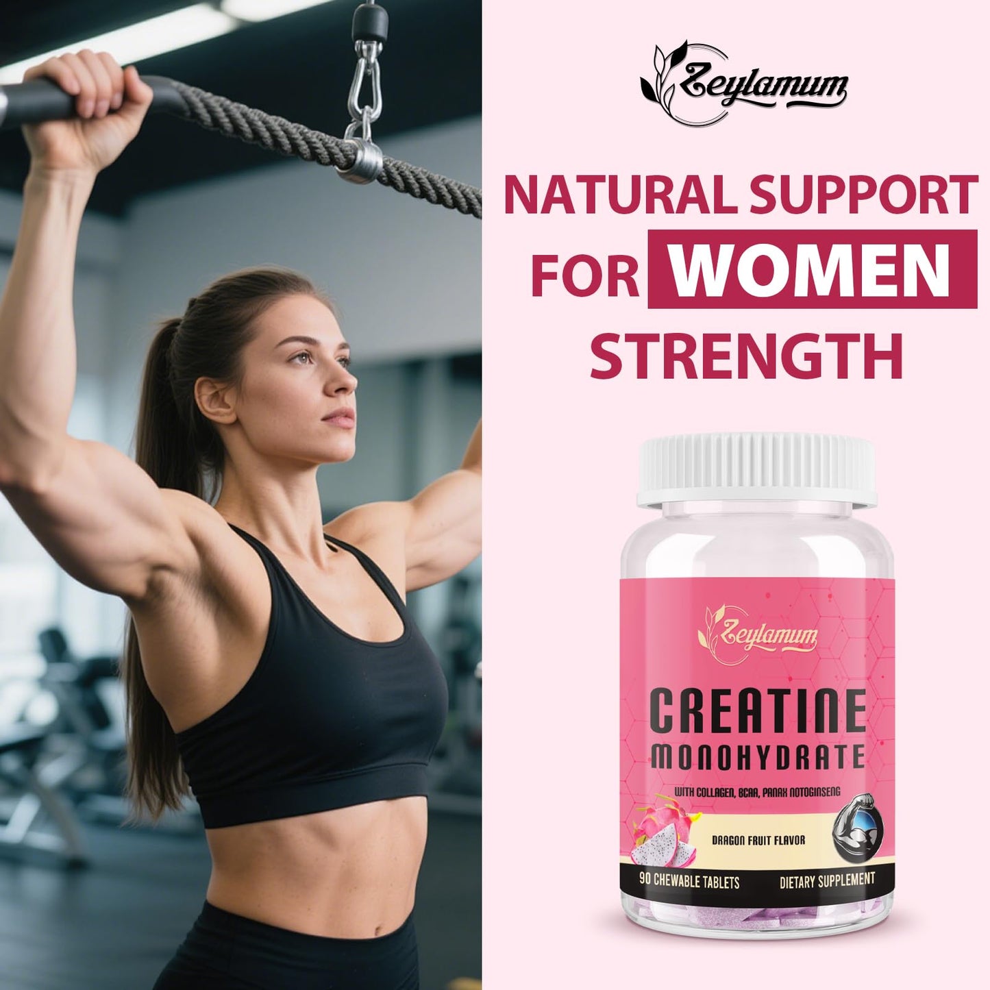 Zeylamum Creatine for Women Chewable 180 Count