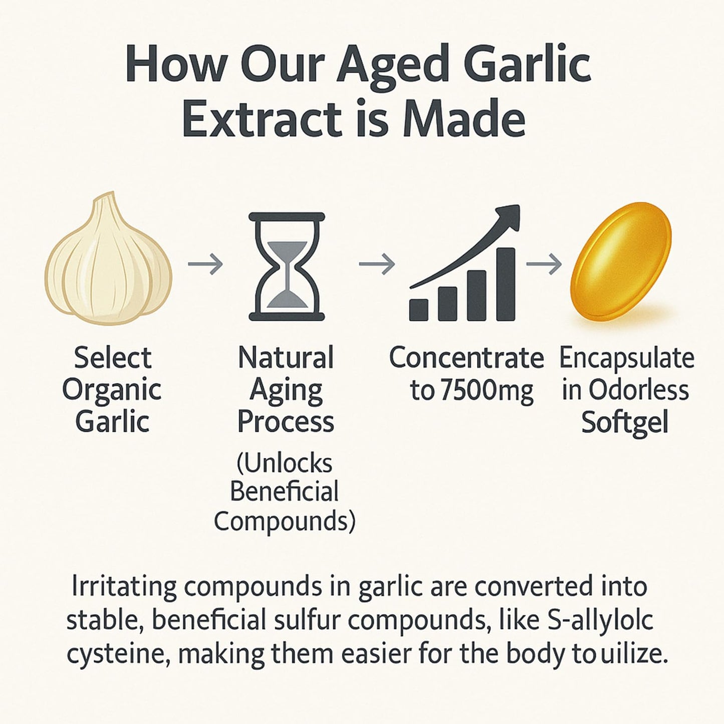 YLOTRE Elare Aged Garlic Extract Capsules, 300 Capsules
