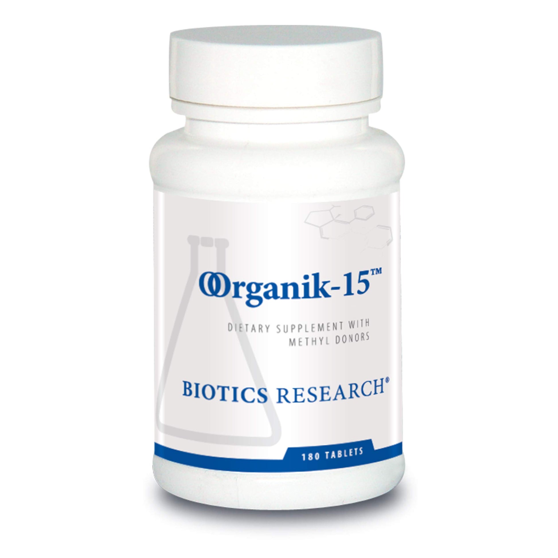 BIOTICS RESEARCH Organik 15 Methyl Donors and Acceptors Dimethylglycine, Enhances Oxygen Utilization, Potent Antioxidant Activity, Athletic Performance, Supports Muscle Strength, 180 Tablets