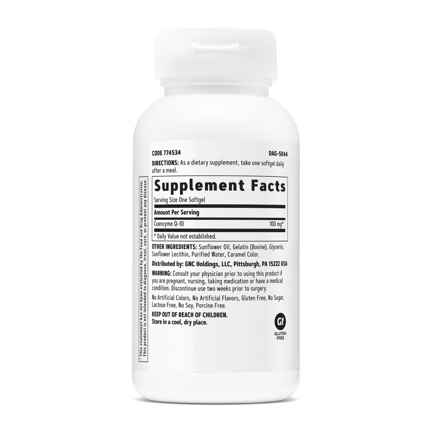 GNC CoQ-10 100mg Softgels 120 Count