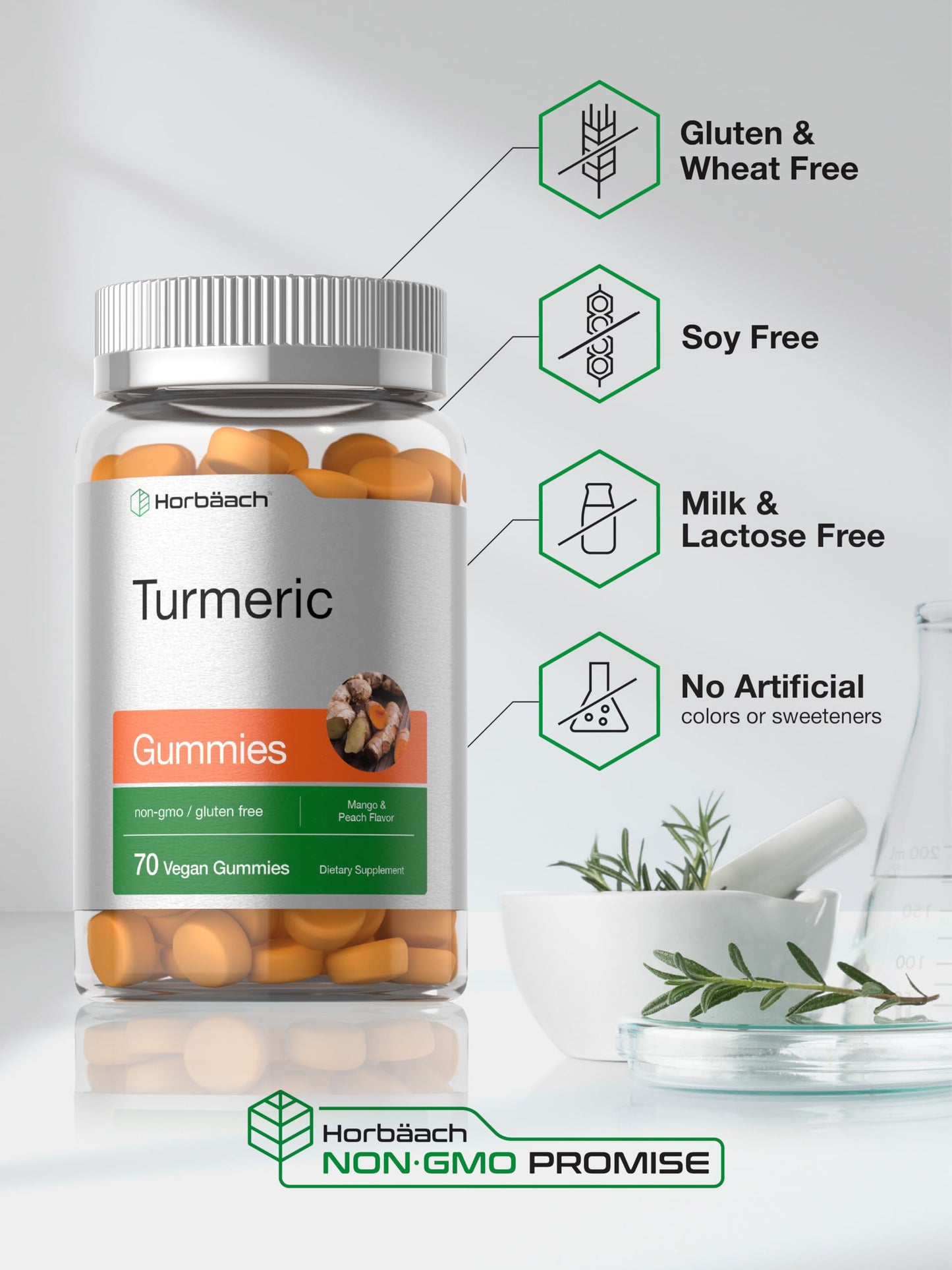 Horbäach Turmeric Gummies 70 Count