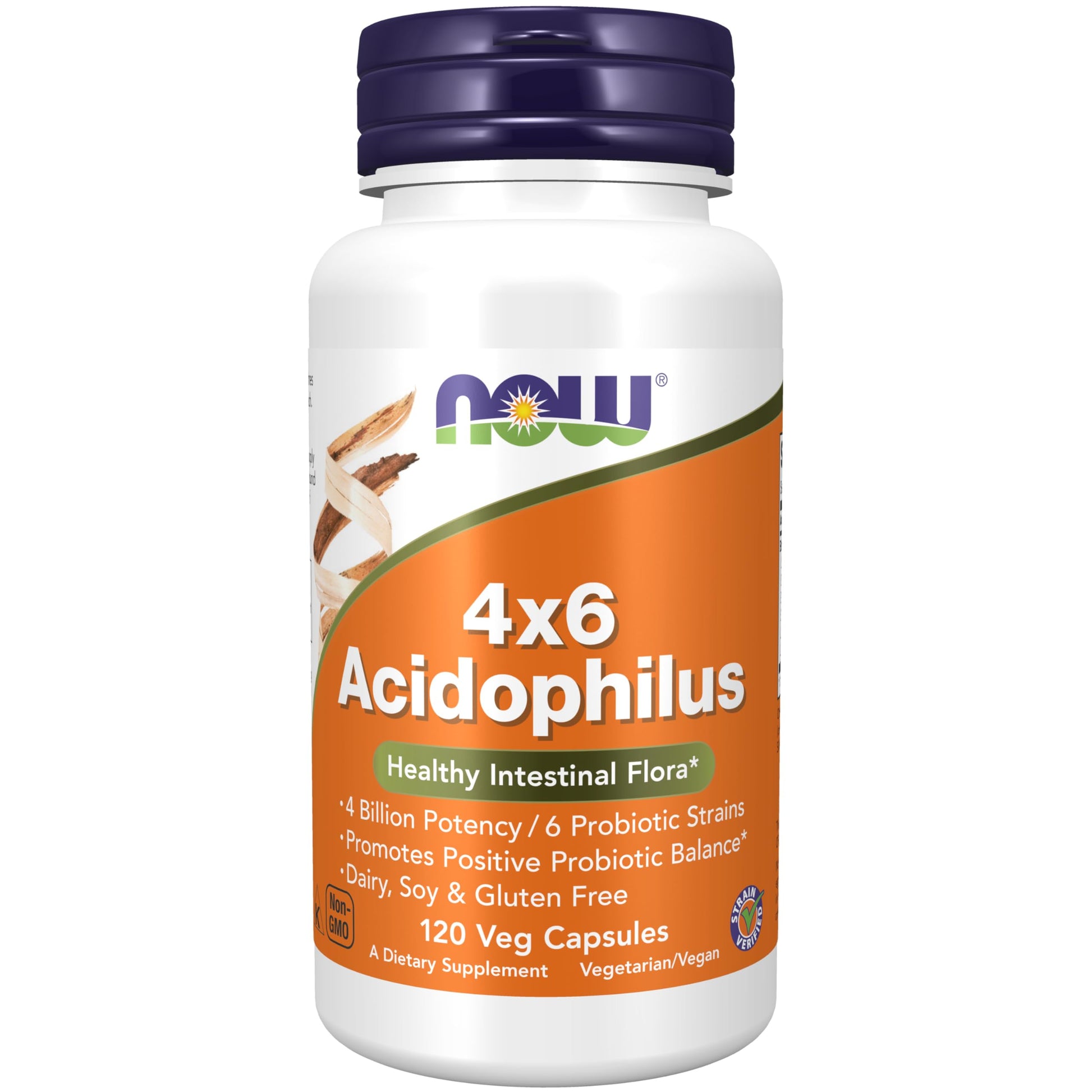NOW Foods Acidophilus 4X6 Probiotic Capsule, 120 Veg Capsules