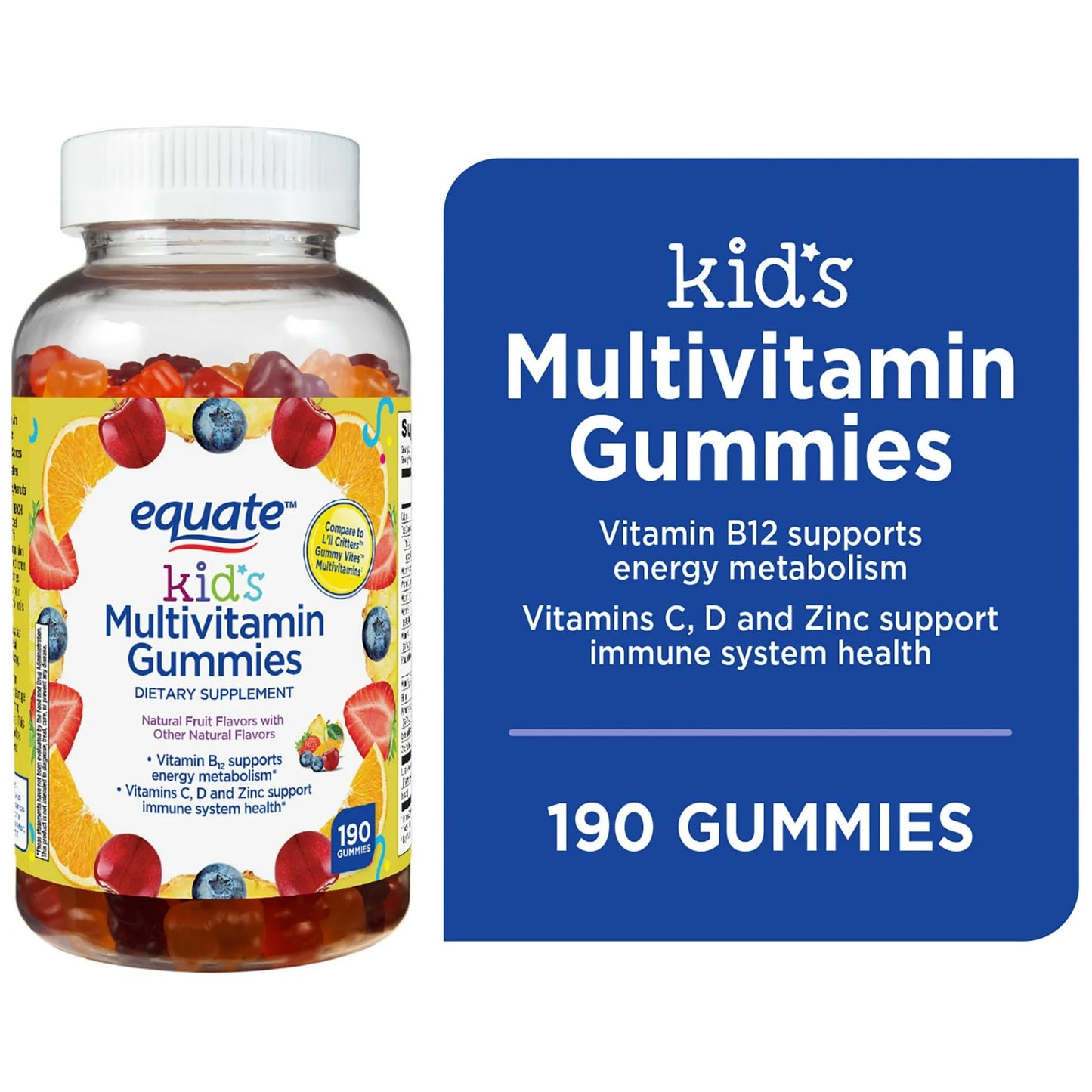 Generic Equate Kids Multivitamin Gummies 190 Count