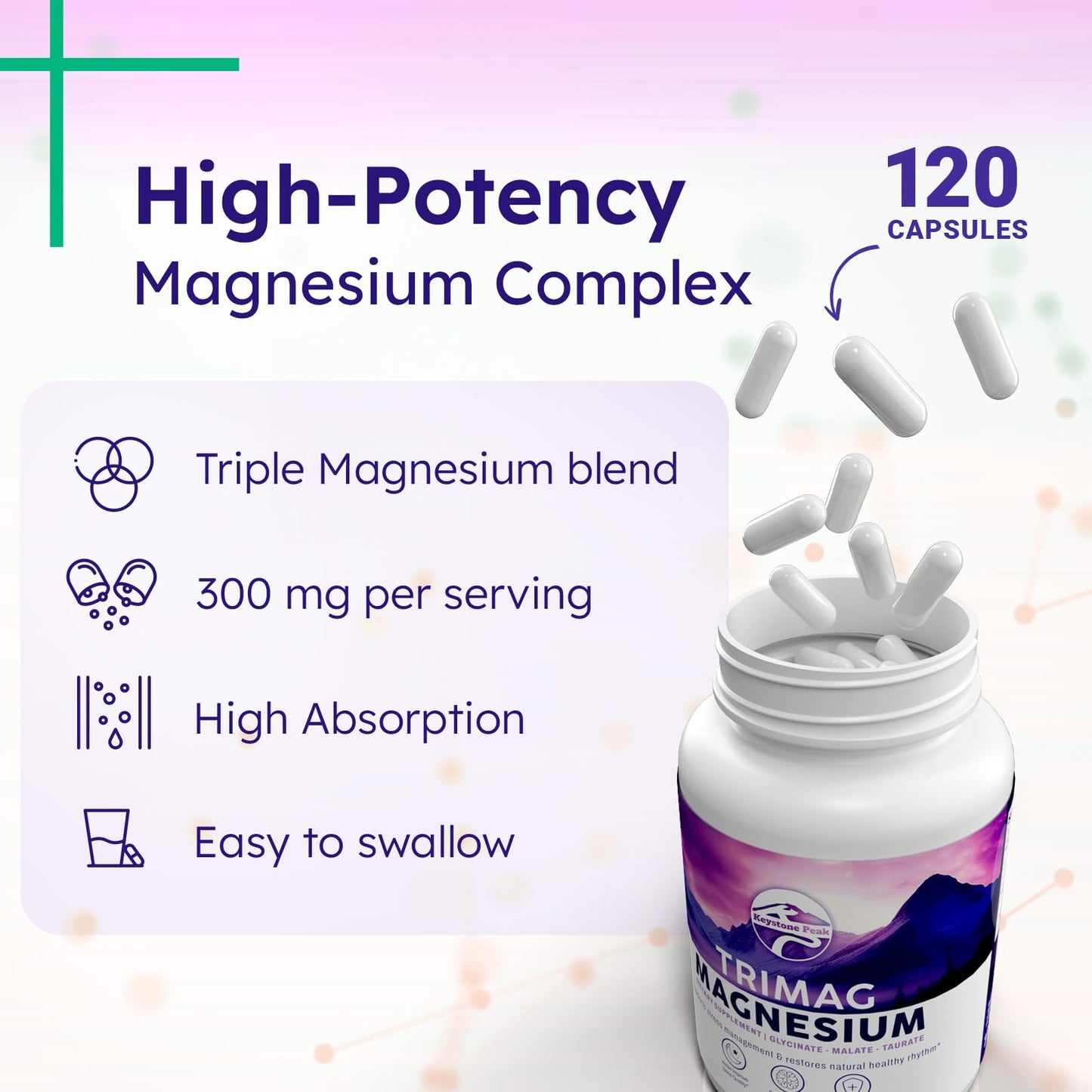 Keystone Peak Triple Magnesium Complex Capsules 120 Count
