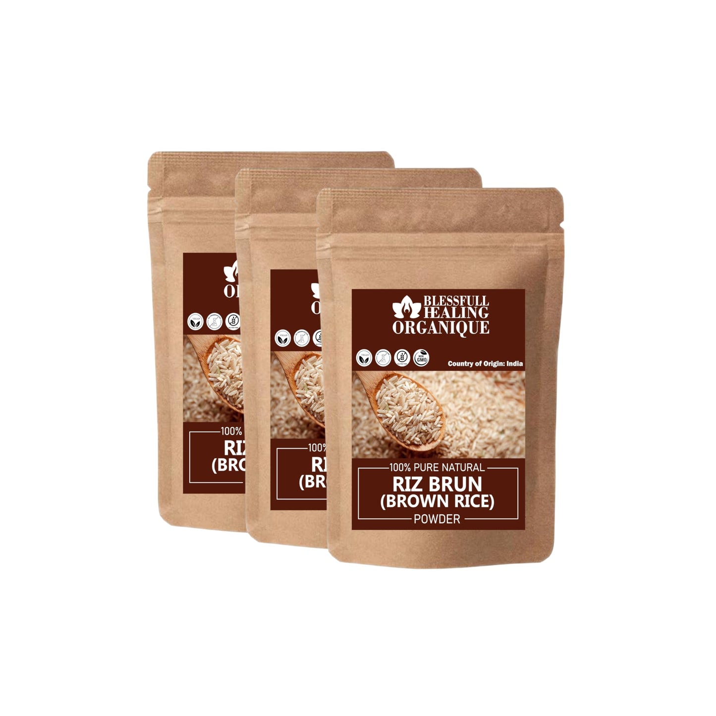 Blessfull Healing Organic Brown Rice Powder, 300 Grams (Pack of 3)