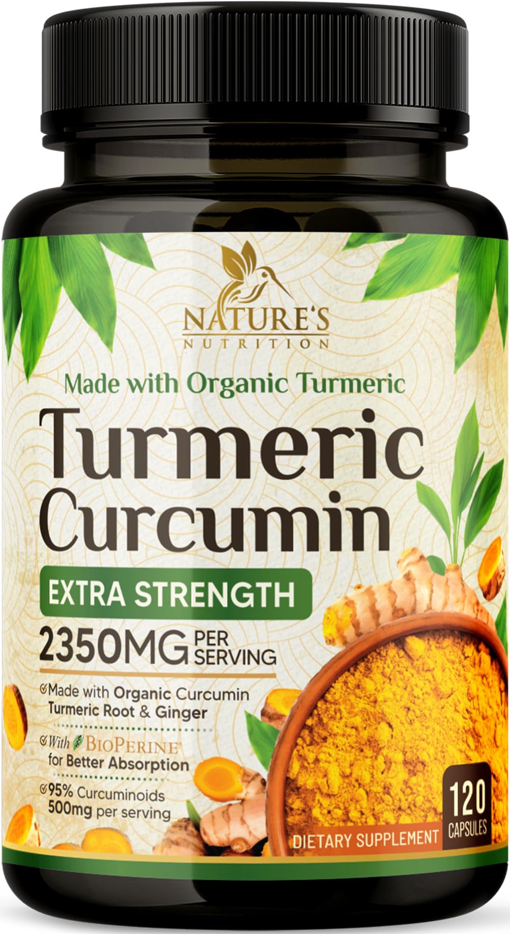 Nature's Nutrition Turmeric Curcumin Supplement 2350mg 120 Capsules