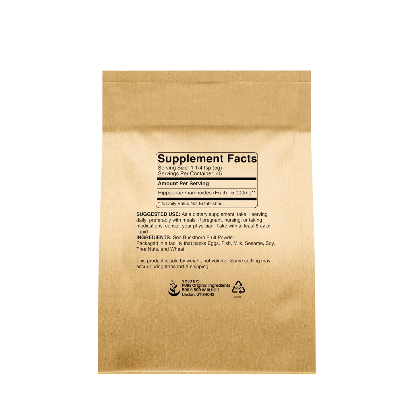 Pure Organic Ingredients Sea Buckthorn Powder, 16 oz