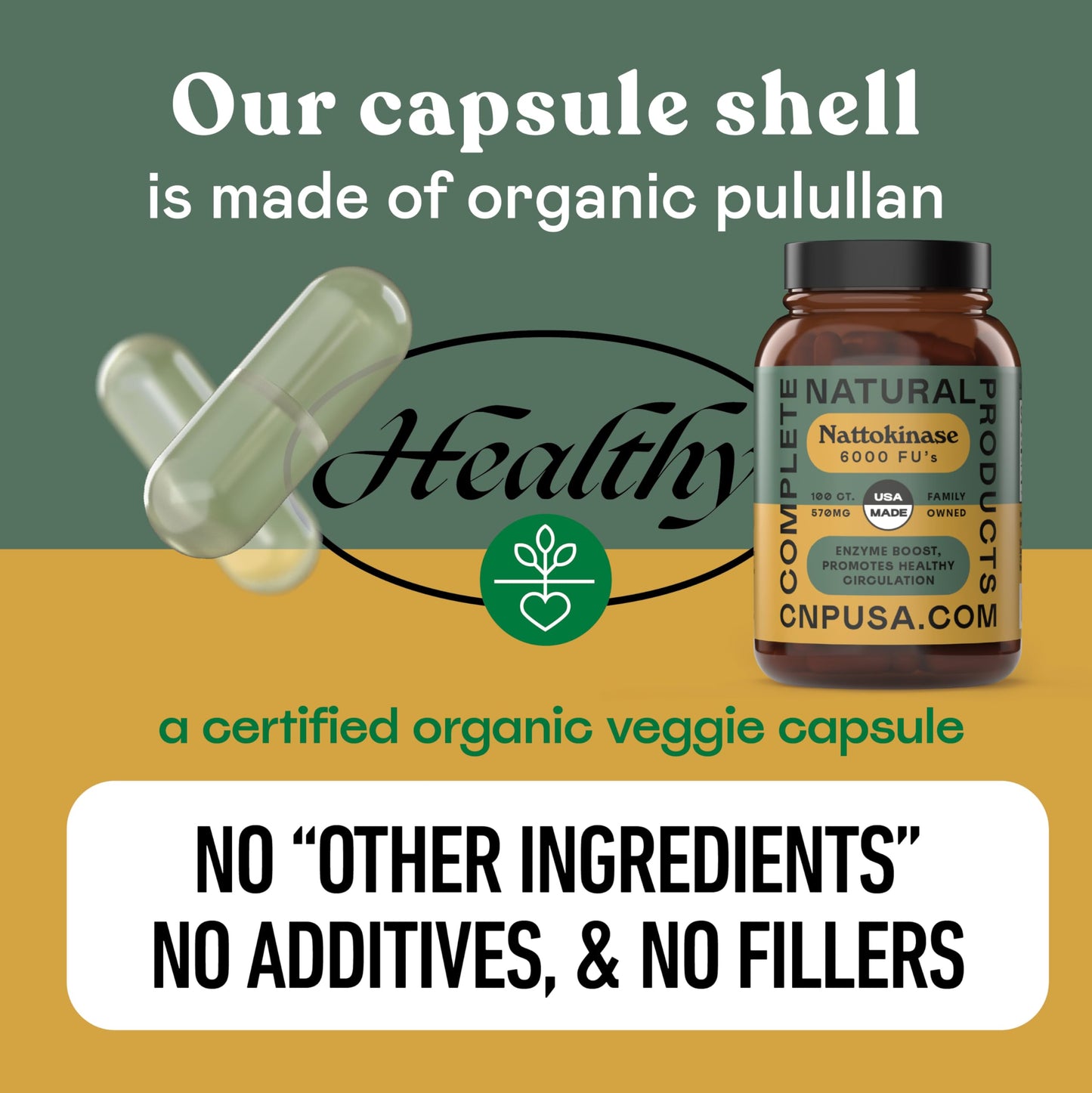 Complete Natural Products Nattokinase 570 mg Capsule, 100 Count