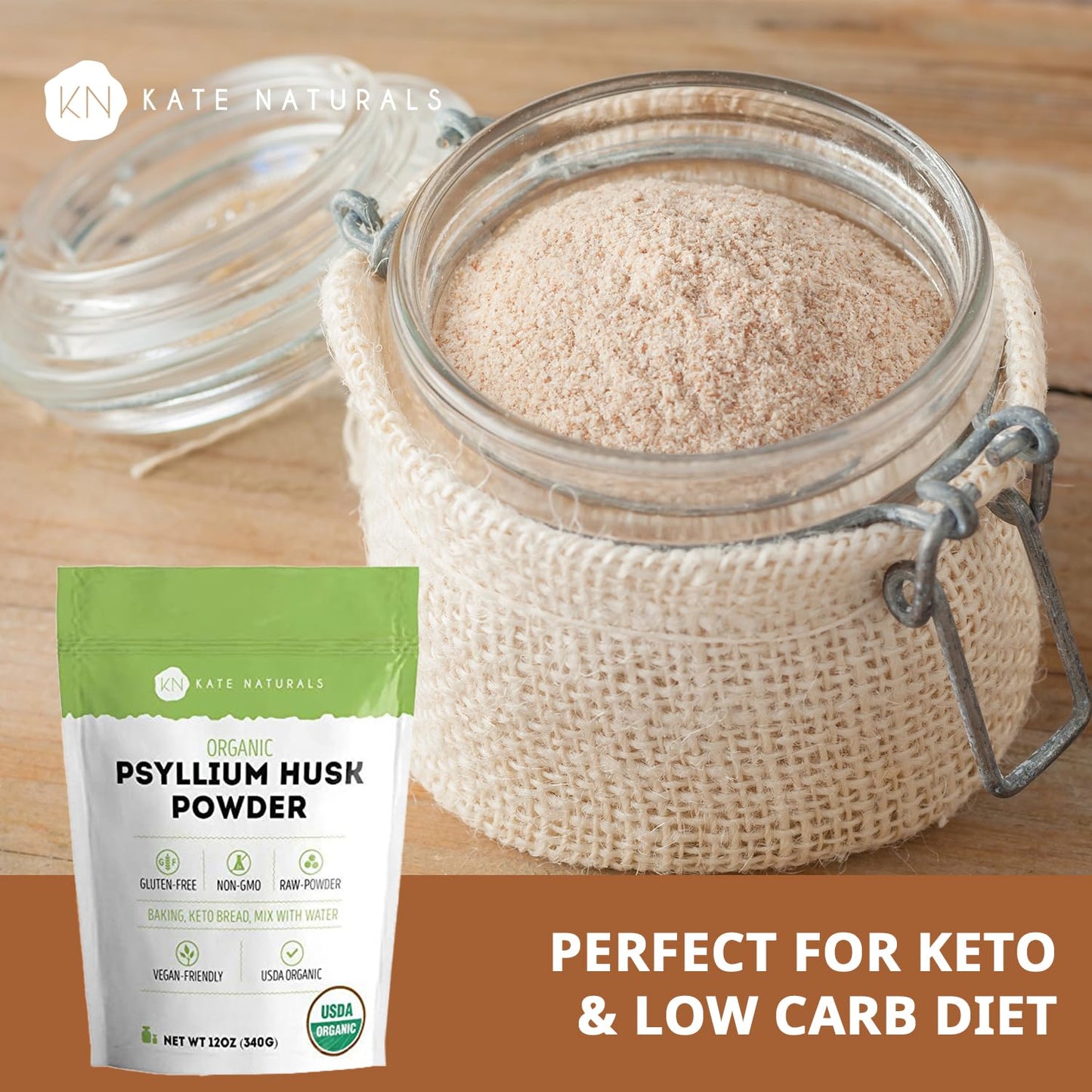 Kate Naturals Psyllium Husk Powder 12 Powder