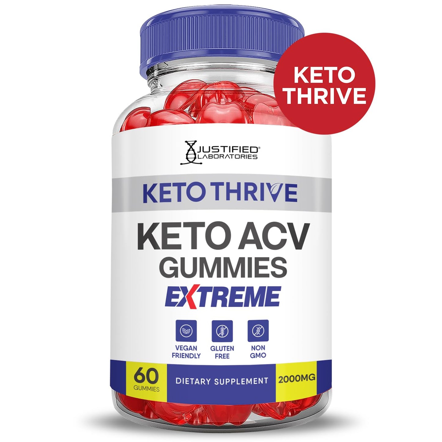 Justified Laboratories Keto Thrive Keto ACV Gummies Extreme 2000MG Gummy 300 Gummies