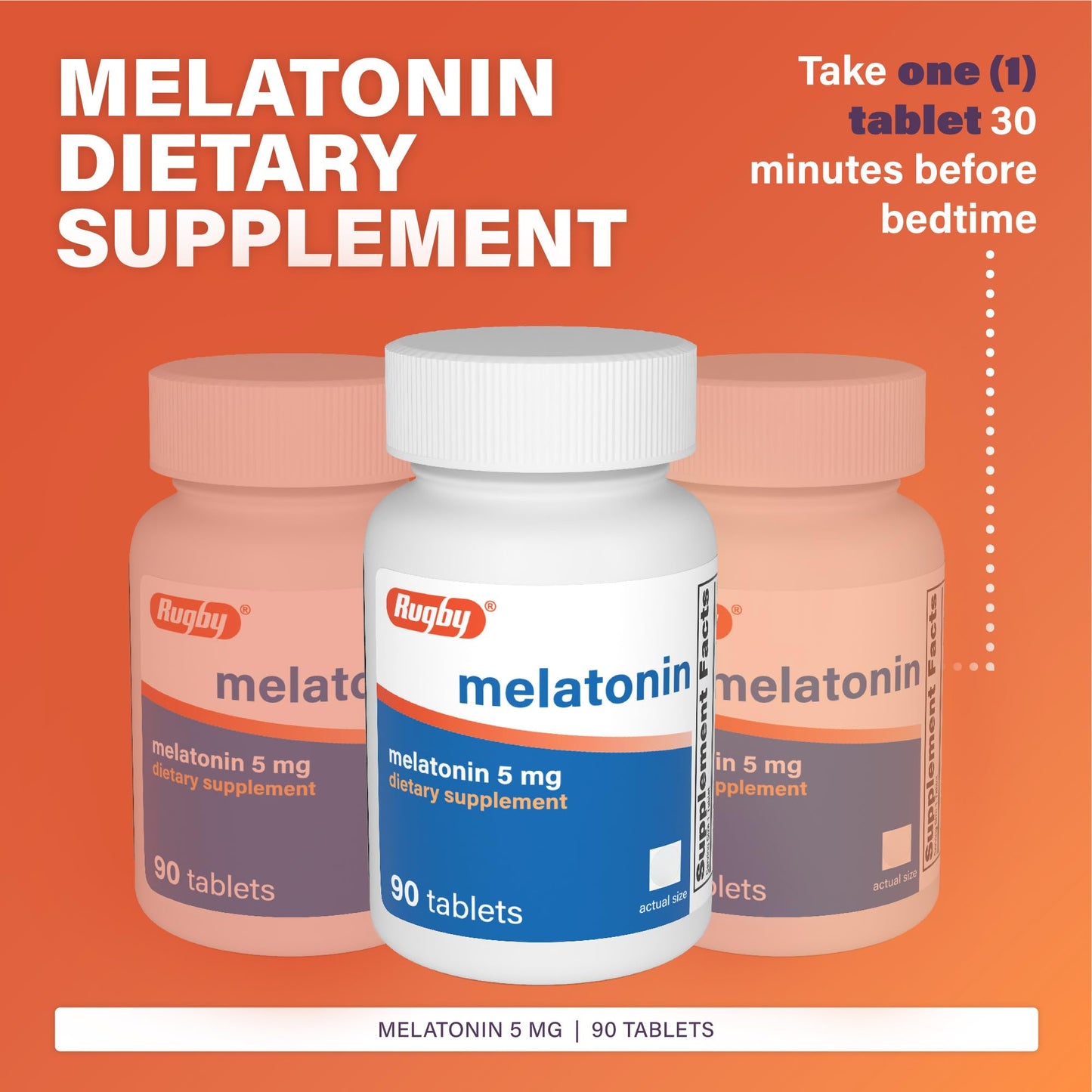 Rugby Laboratories Melatonin 5mg Tablet, 90 Count
