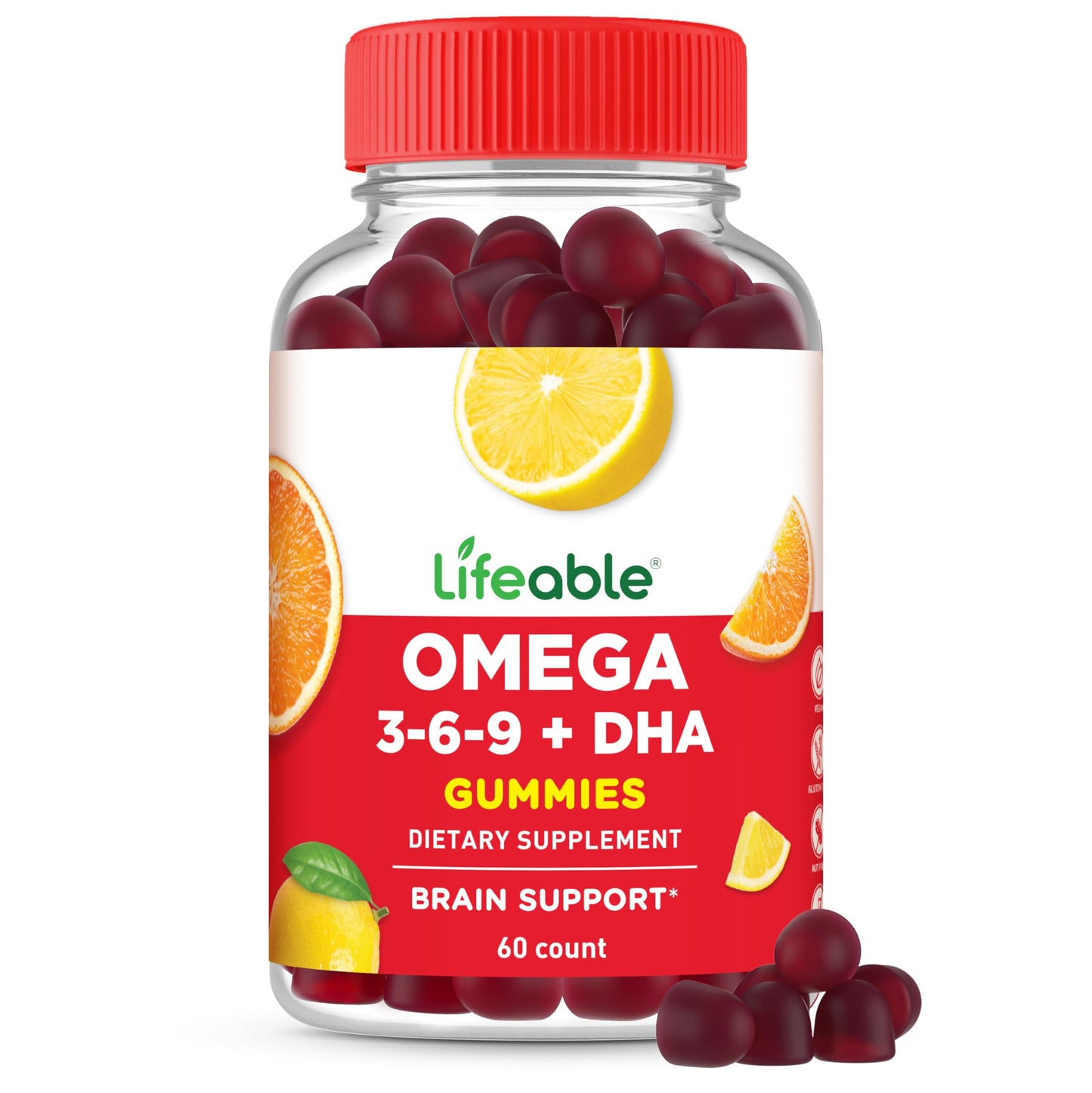 Lifeable Omega-3-6-9 Gummies, 60 Count