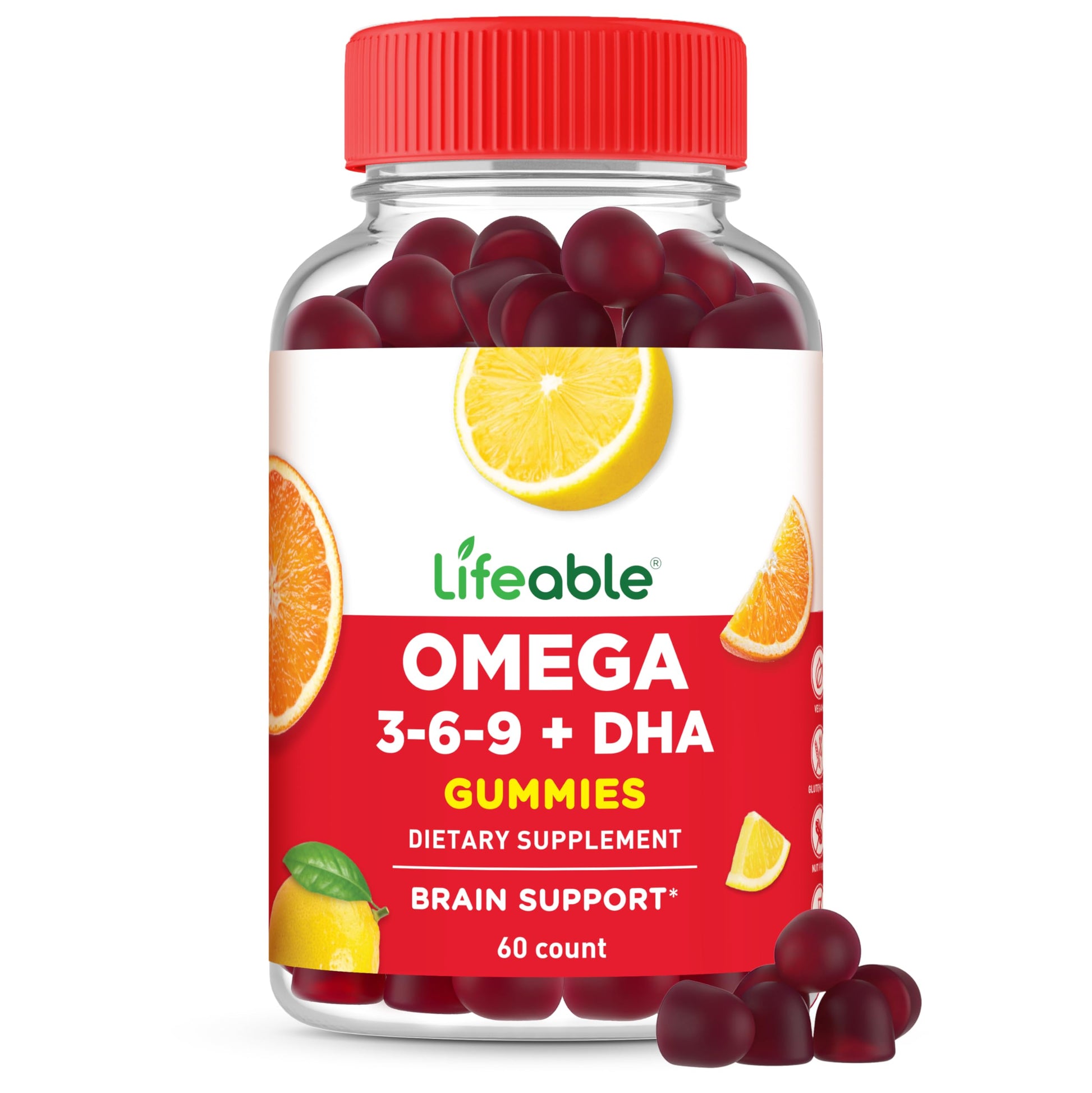 Lifeable Omega-3-6-9 Gummies, 60 Count