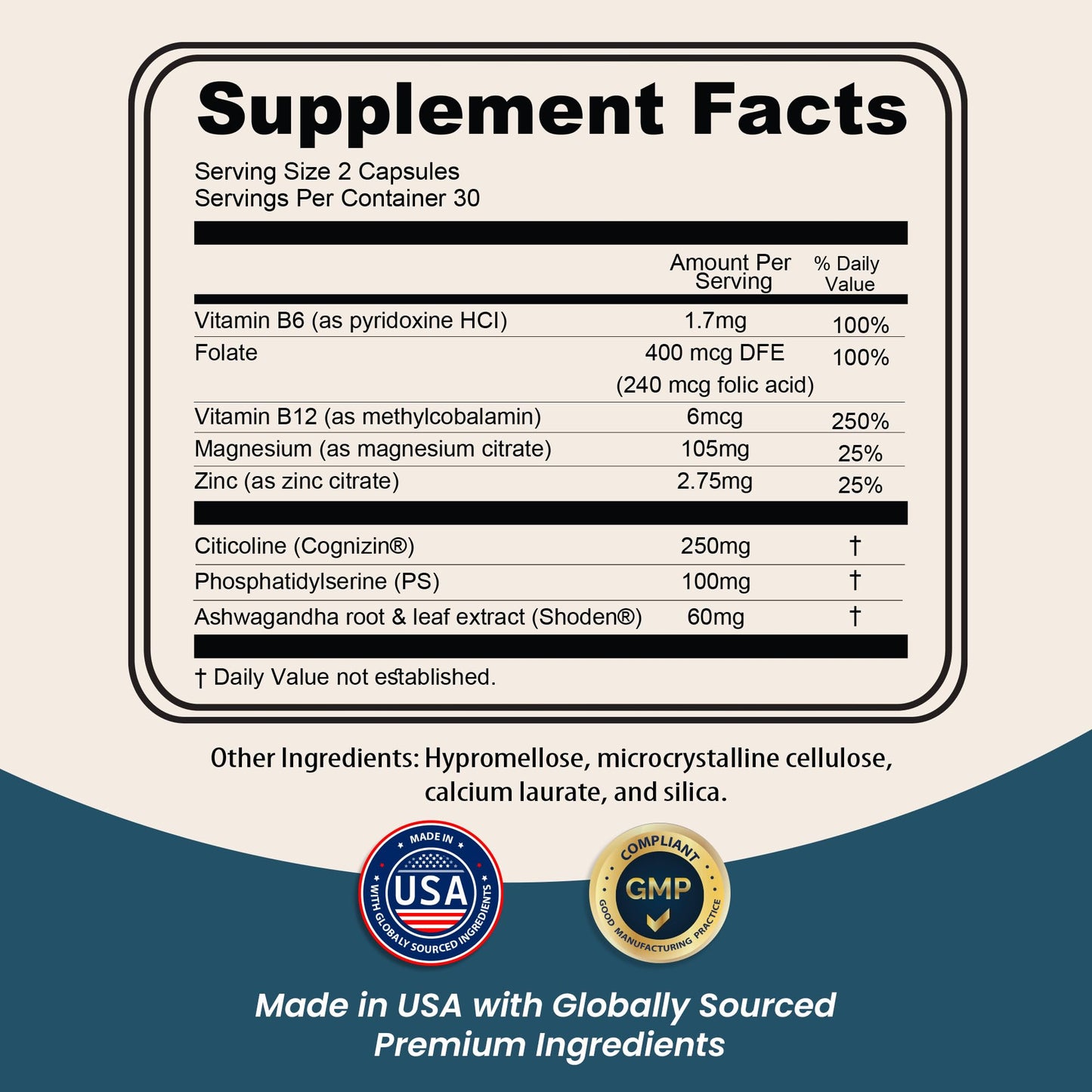 Nutritunes Brain Health Supplement 60 Capsules