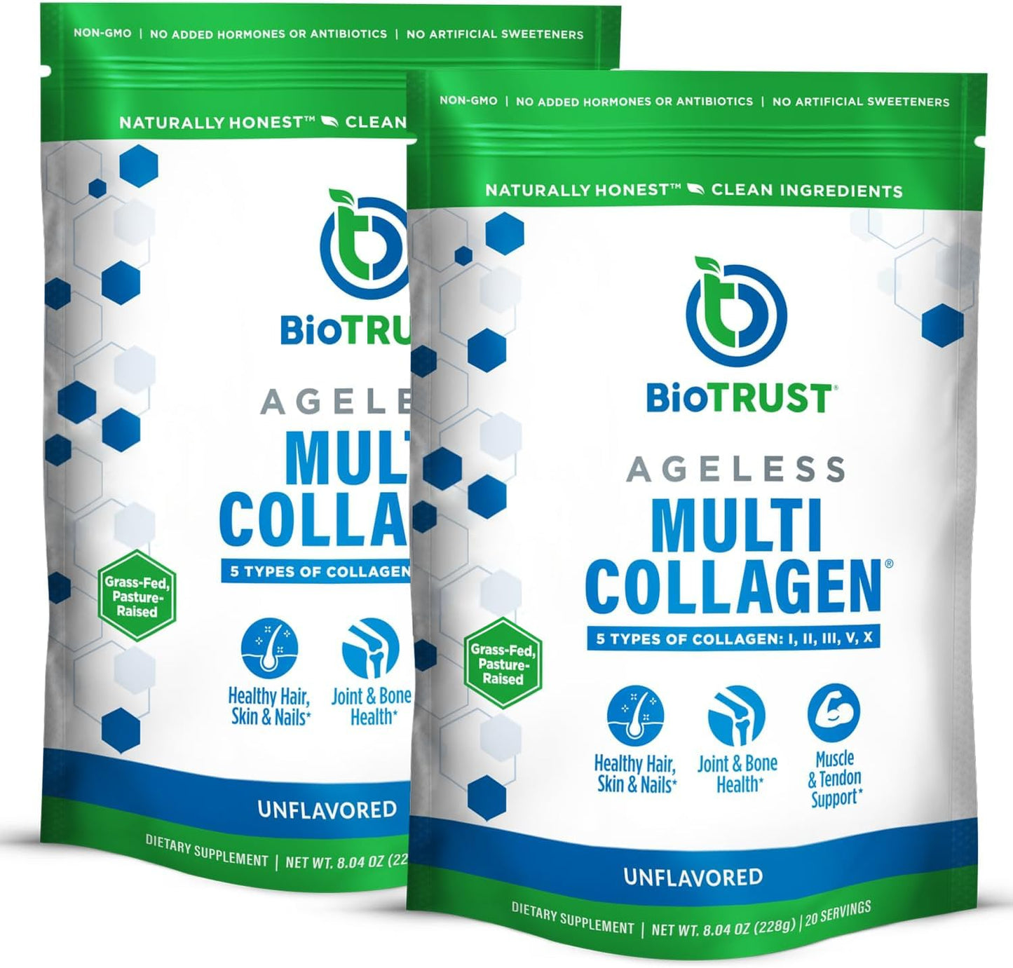 BioTrust Ageless Multi Collagen Peptides Powder 2-Pack