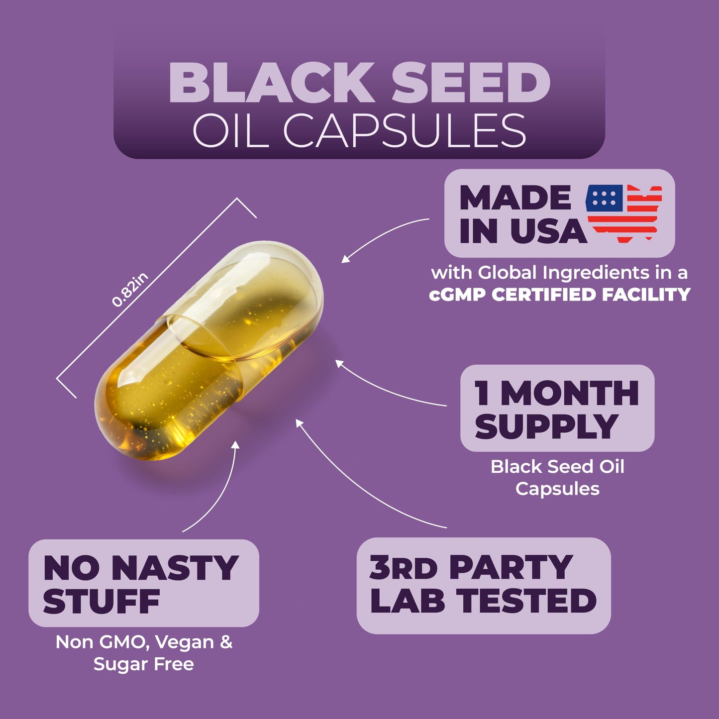 Vimerson Health Black Seed Oil Capsules 1500mg, 90 Capsules