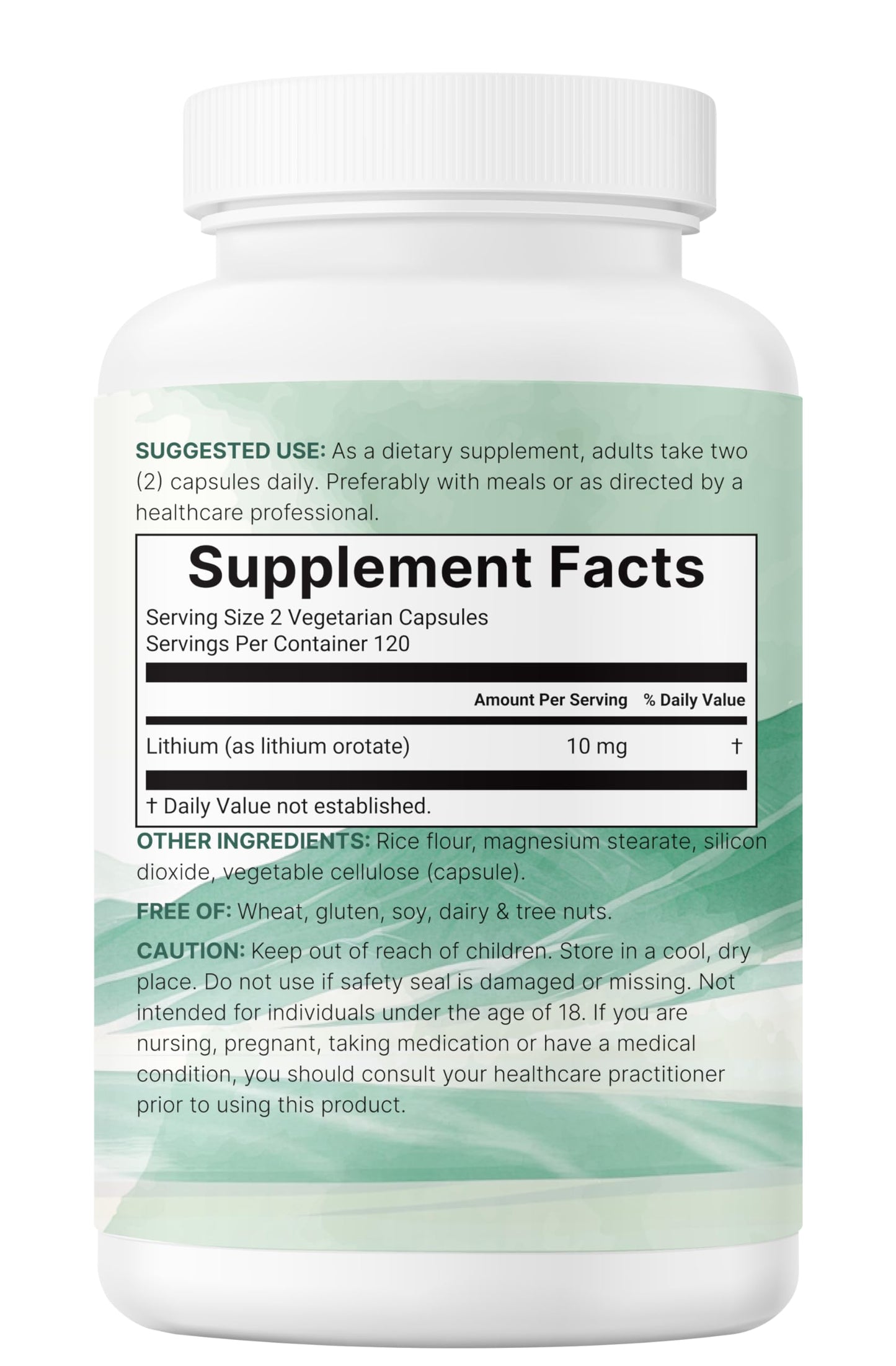 Micro Ingredients Lithium Orotate 10mg Capsule, 240 Capsules