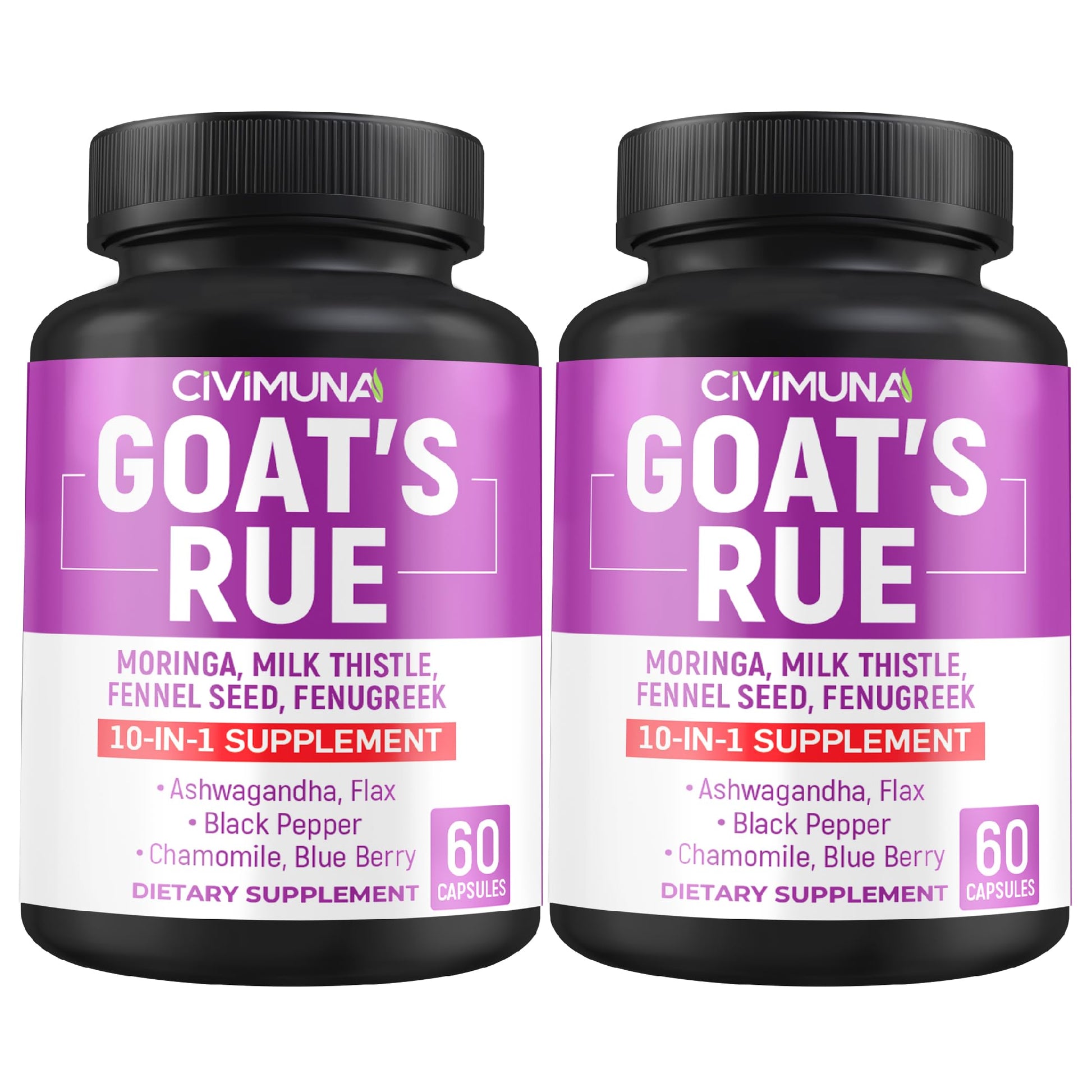 CIVIMUNA Goat’s Rue Capsules with Moringa, Milk Thistle and More - 120 Capsules