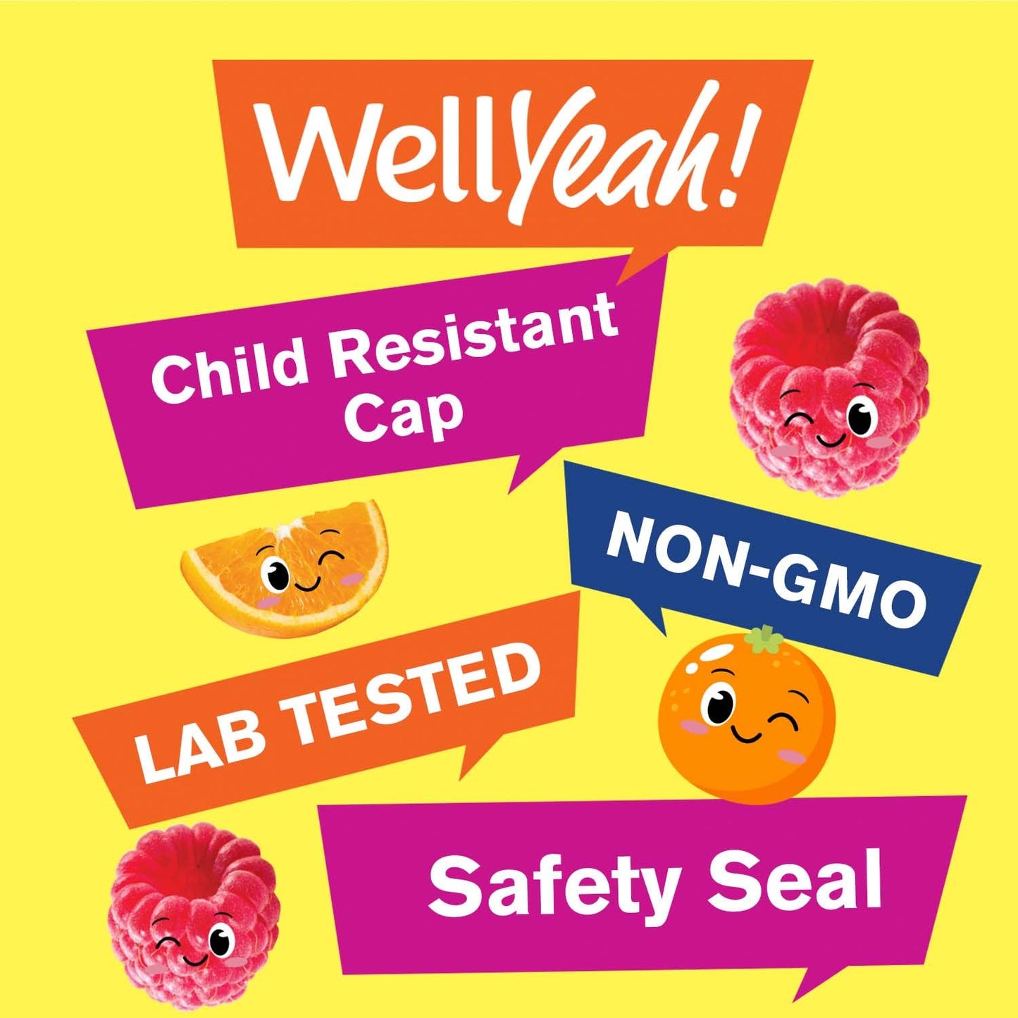 WellYeah Calcium 500mg + Vitamin D3 1000 IU (25 mcg) Gummies for Kids, 60 Gummies