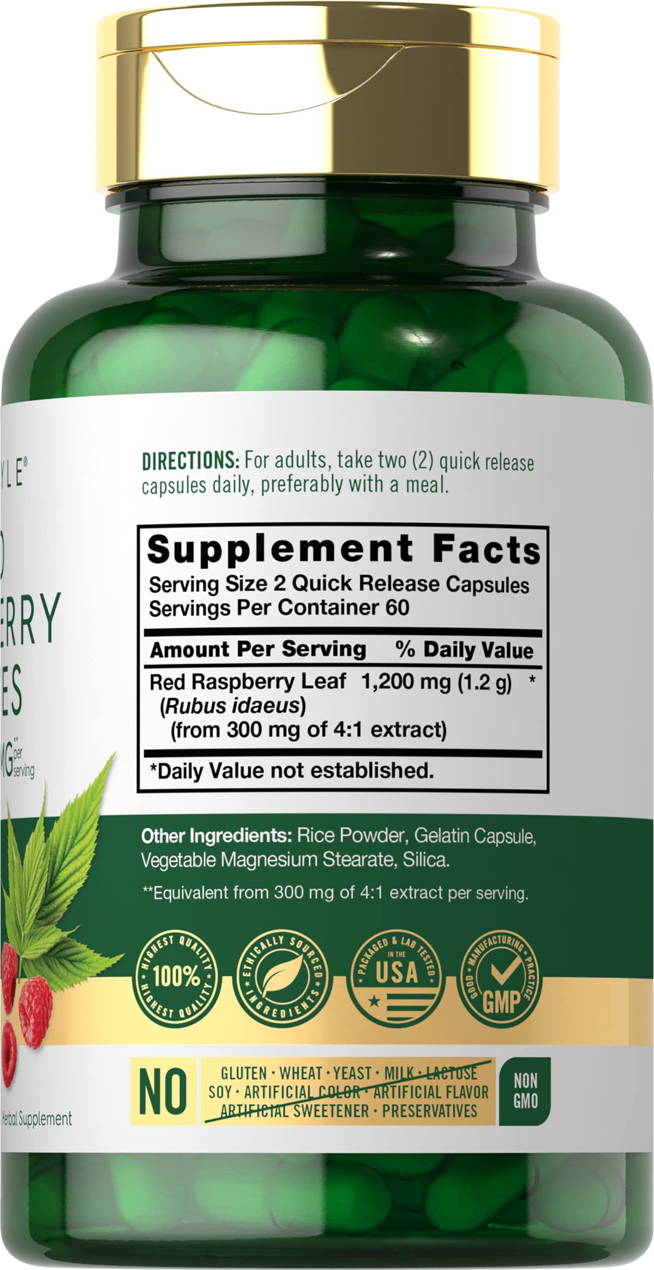Carlyle Red Raspberry Leaf Capsules 120 Count