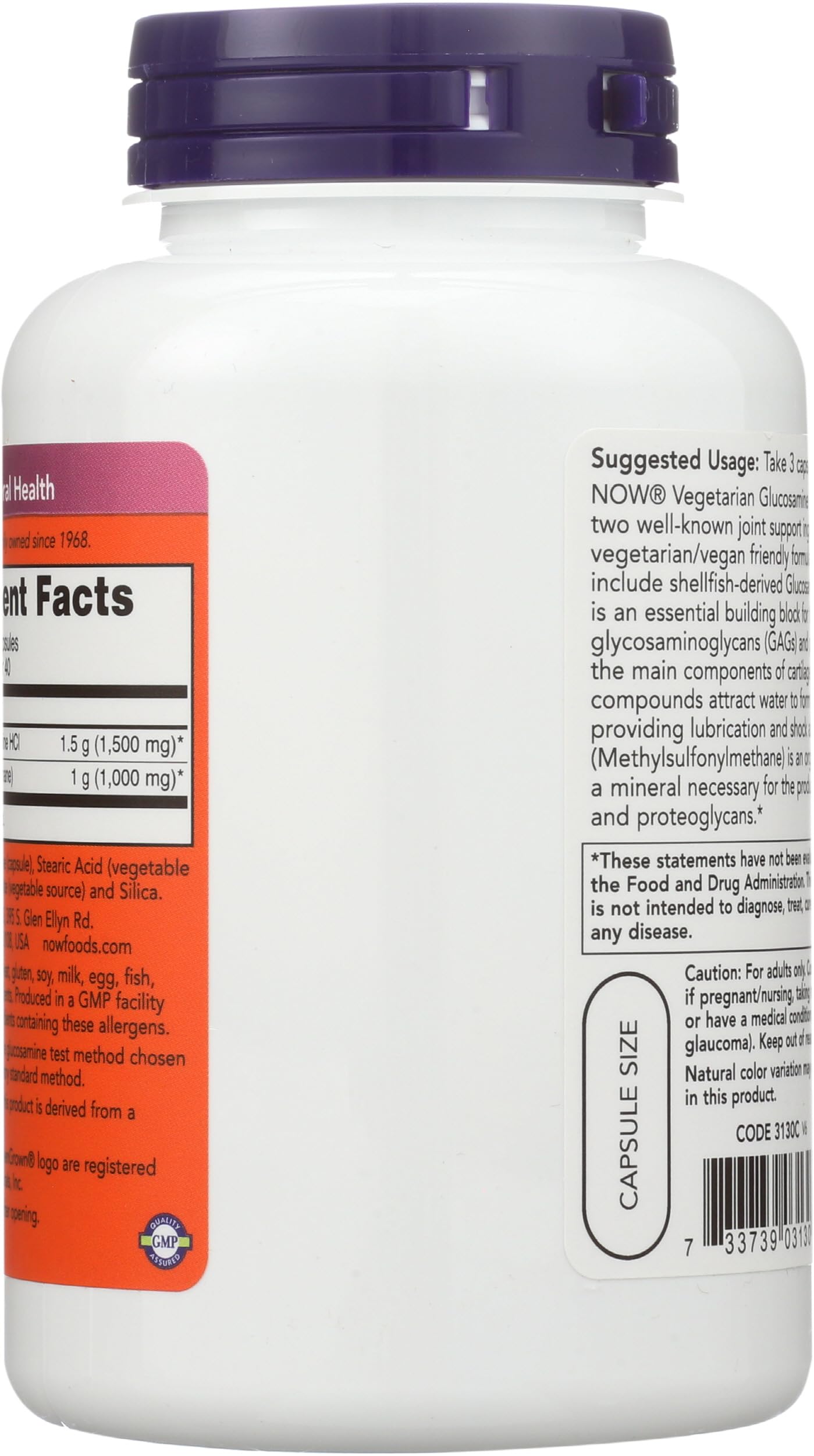 NOW Foods Vegetarian Glucosamine & MSM Capsules 120