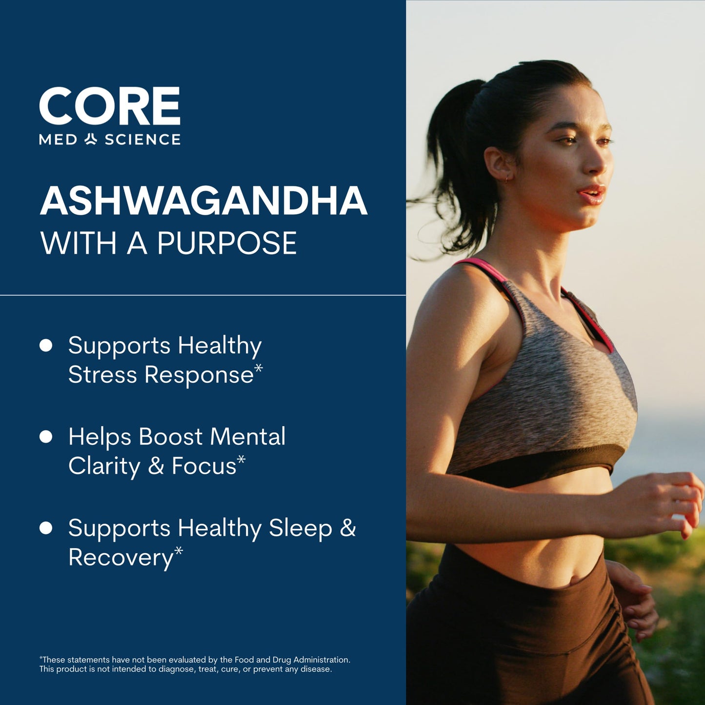 Core Med Science KSM-66 Ashwagandha Supplement Capsule, 60 Count