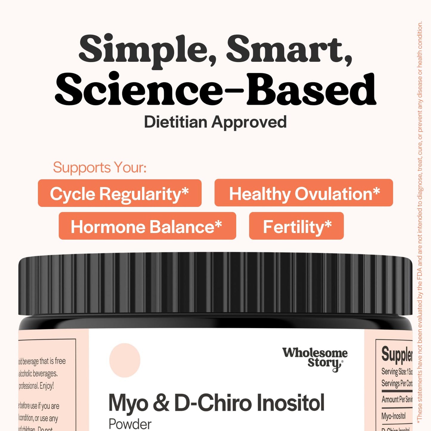 Wholesome Story Myo-Inositol & D-Chiro Inositol Supplement Powder 6.98 oz