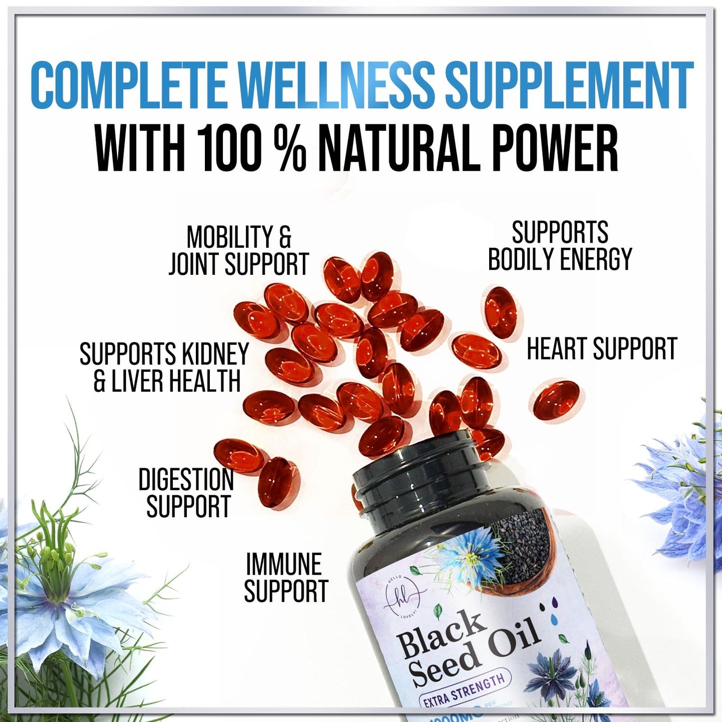 Hello Lovely! Black Cumin Seed Oil 1000mg Softgels, 120 Count