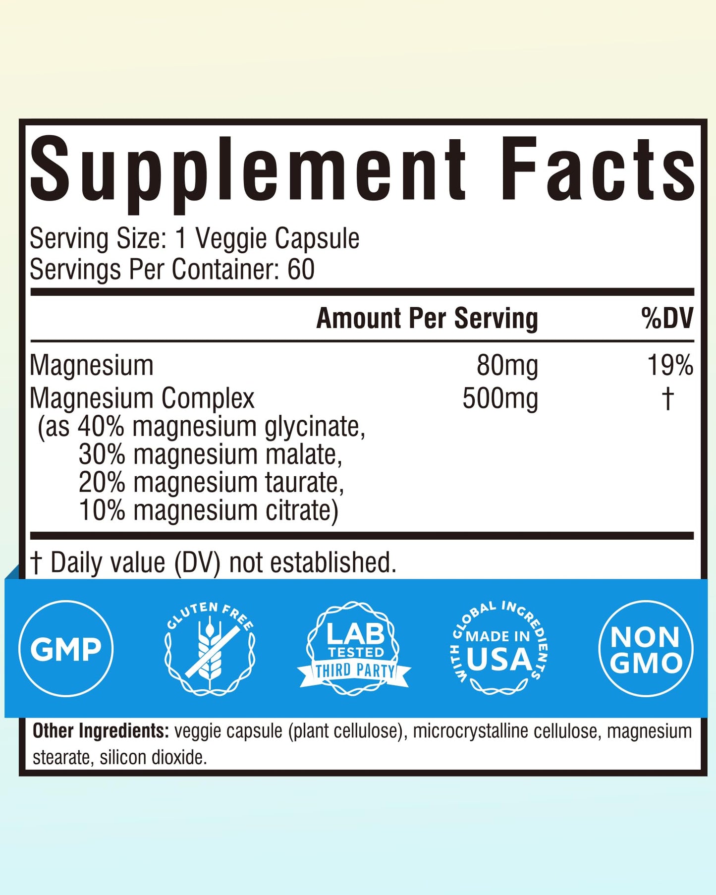 Terranics Magnesium Complex 500mg Capsule, 60 Count