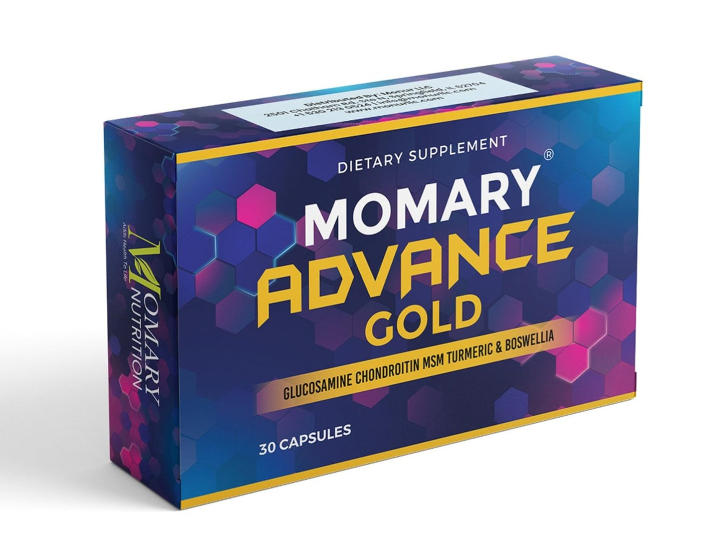 MOMARY NUTRITION Advance Gold Glucosamine Chondroitin MSM Turmeric Boswellia Calcium & Magnesium – Advanced Joint Comfort & Mobility Support Capsules, 30 Count