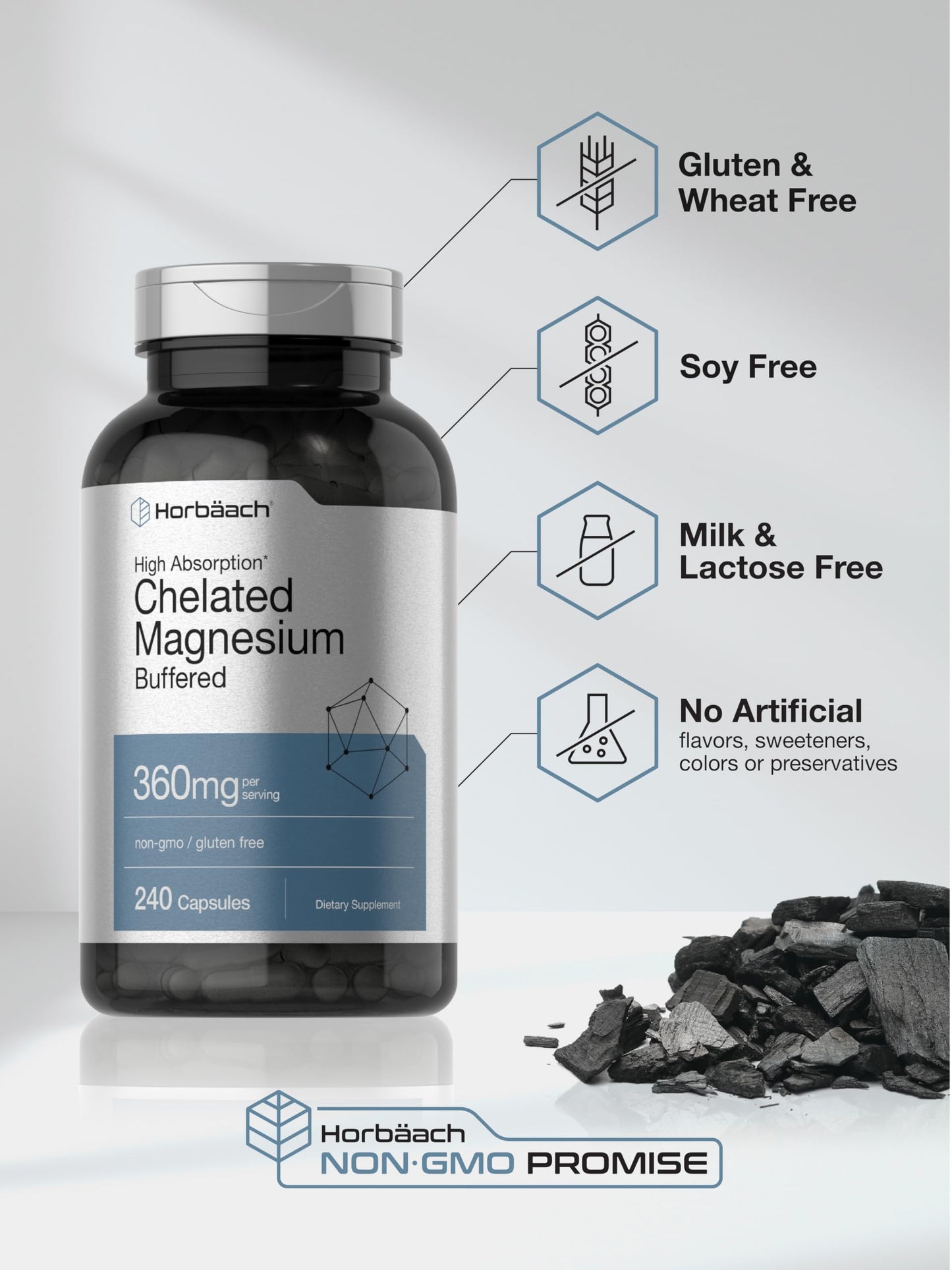 Horbäach Chelated Magnesium 360mg Capsule 240 Capsules
