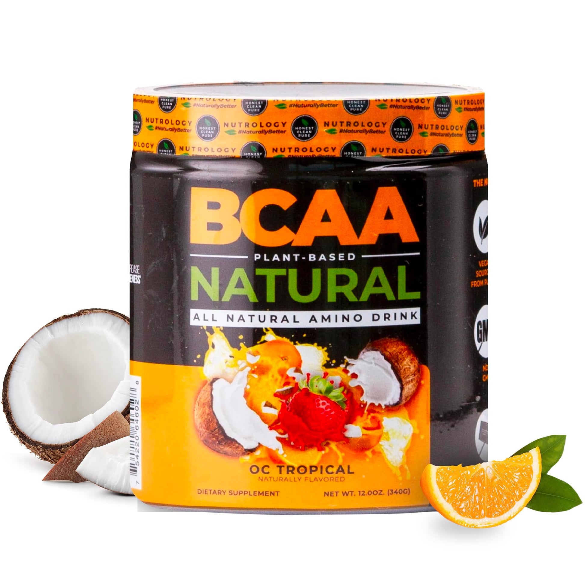 Nutrology BCAA Natural Orange Coconut Flavor Powder 10.82 oz