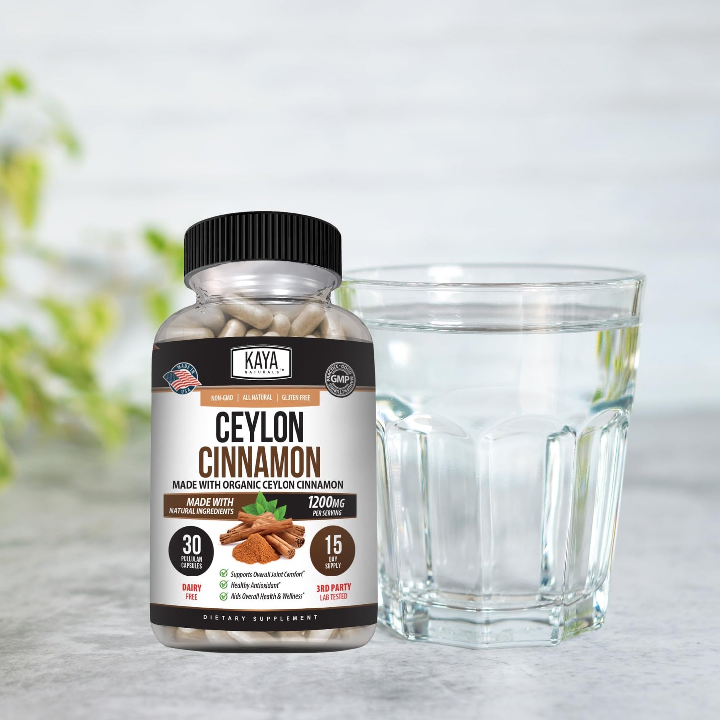 Kaya Naturals Ceylon Cinnamon Supplement Capsule, 30 Capsules