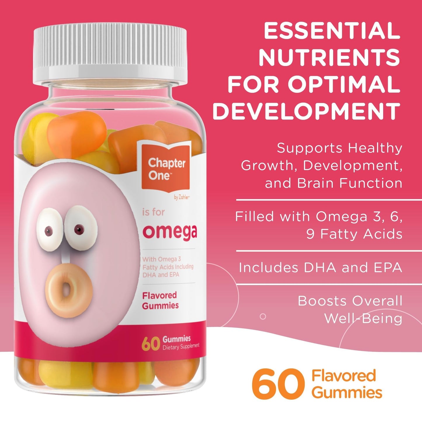 Zahler Chapter One Omega 3 Gummies for Kids 60 Count