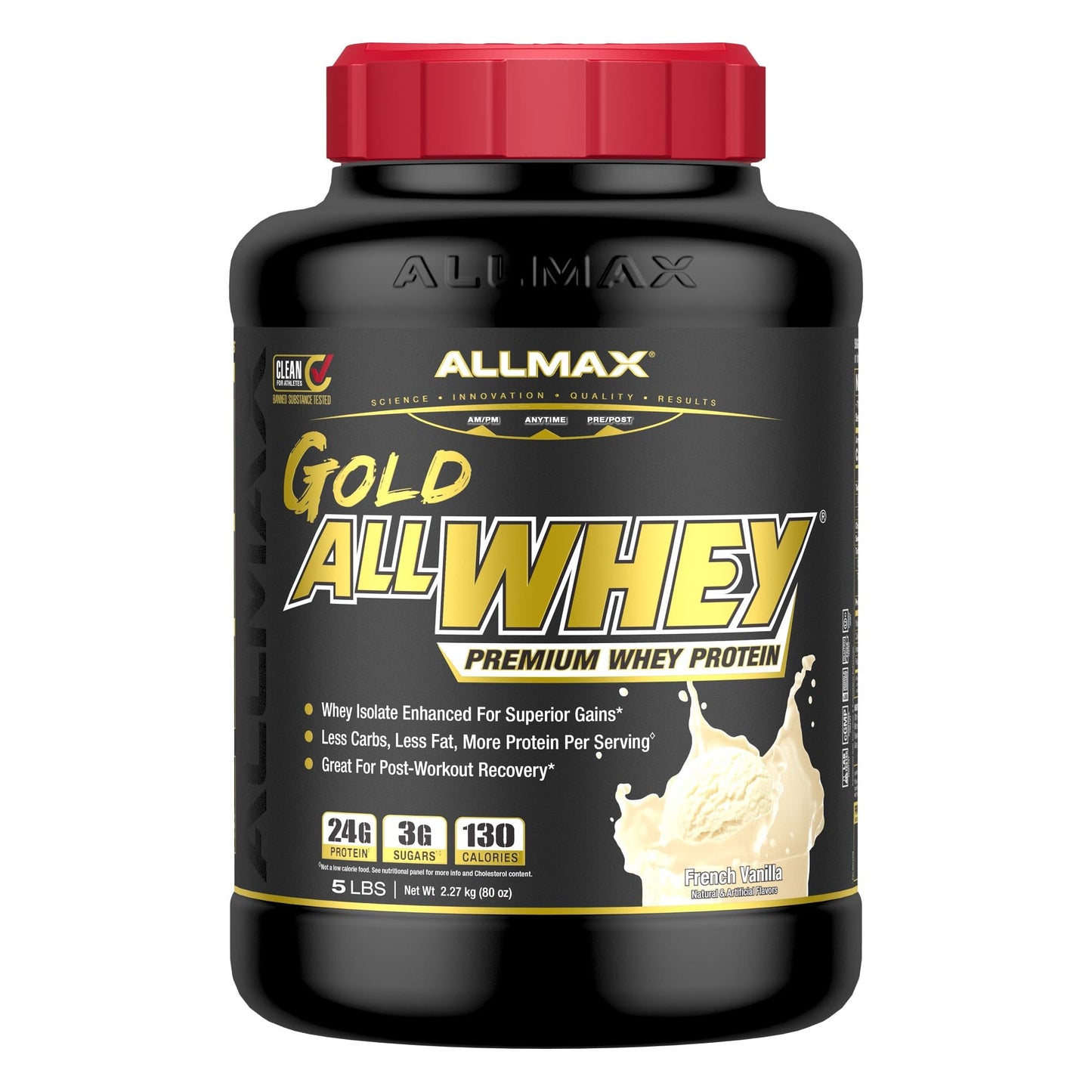 ALLMAX AllWhey Gold Whey Protein Powder, French Vanilla, 80 Servings