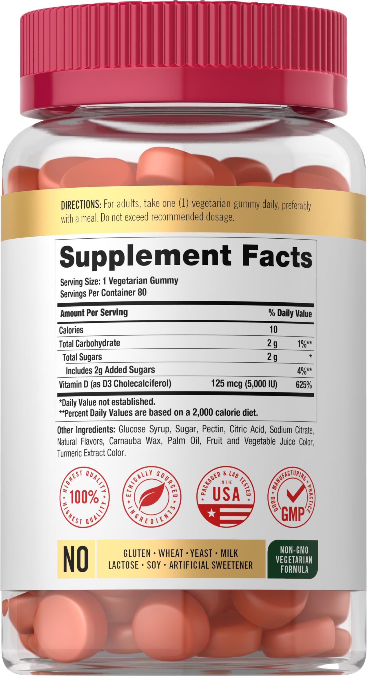 Carlyle Vitamin D3 Gummies 80 Count