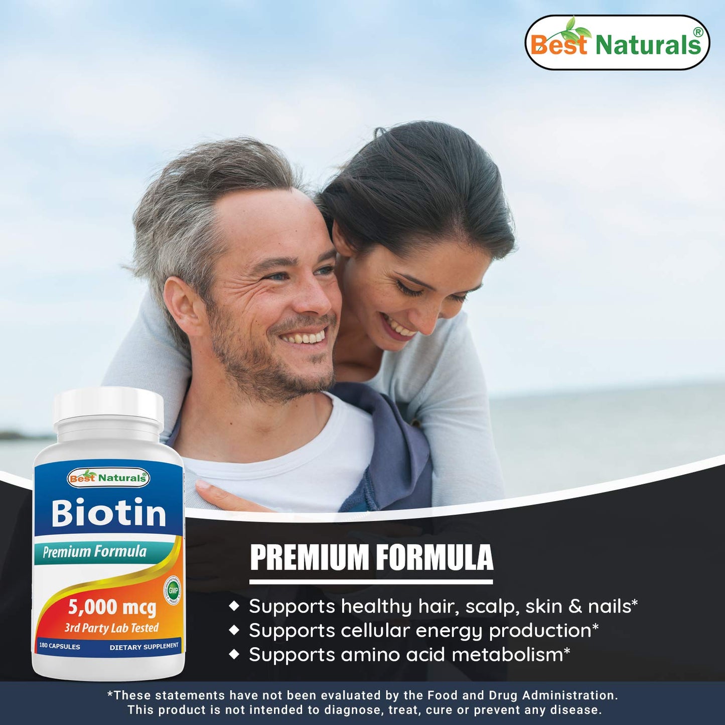 Best Naturals Biotin 5 mg Capsule 180 Count