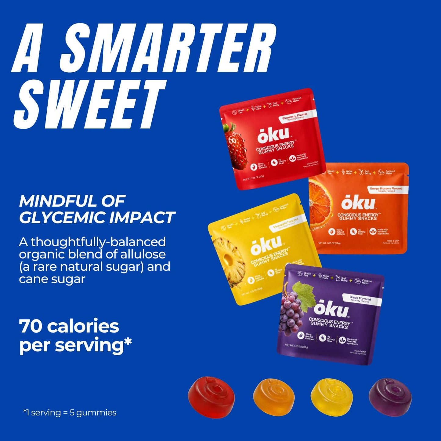 OKU Functional Energy Chews Gummies, 8-Pack
