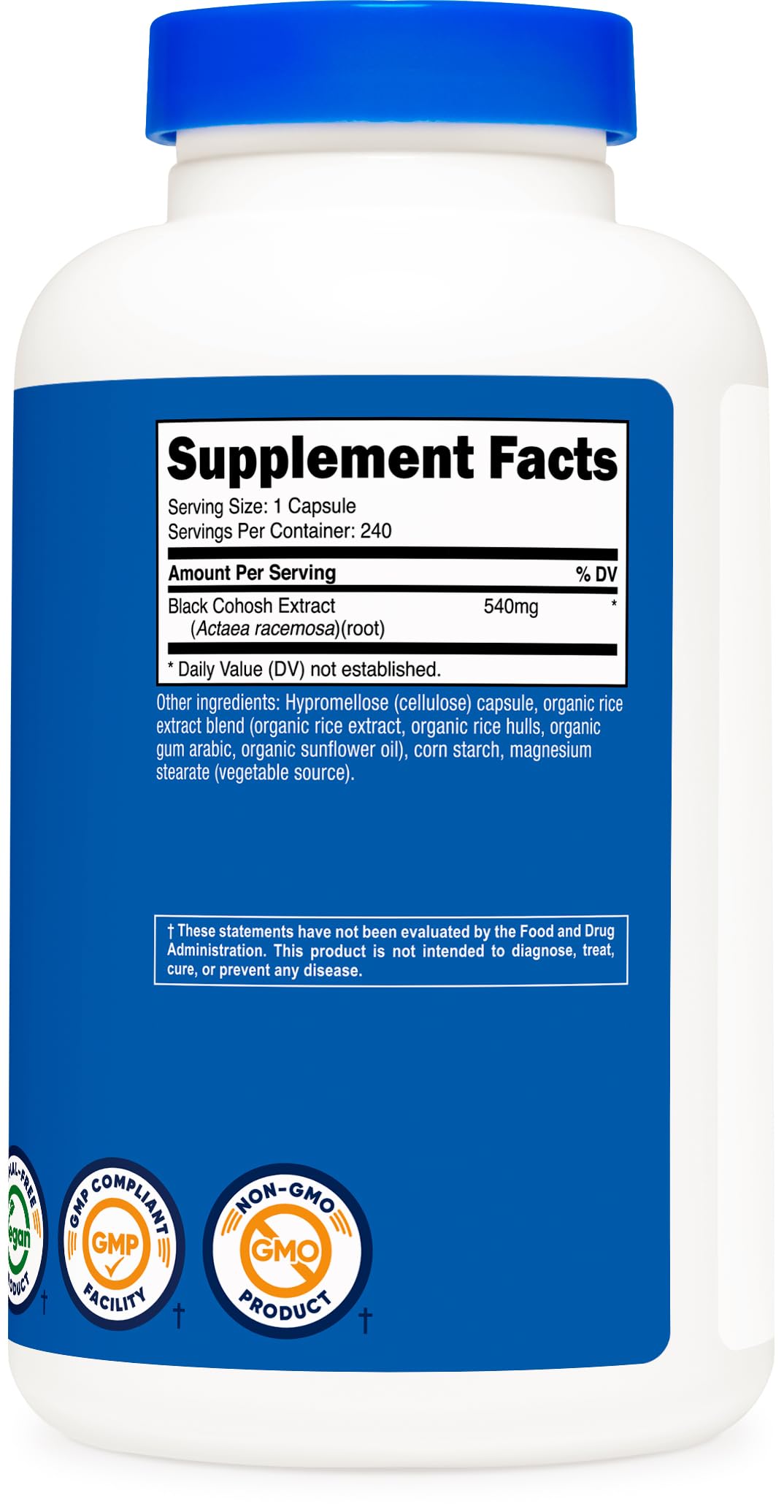 Nutricost Black Cohosh 540mg Capsules, 240 Count