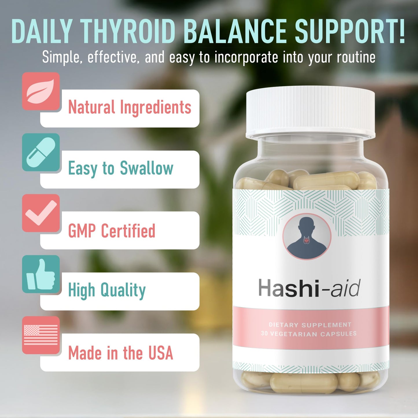IBDassist Hashi Aid Thyroid Support for Women & Men Capsule 30 Capsules