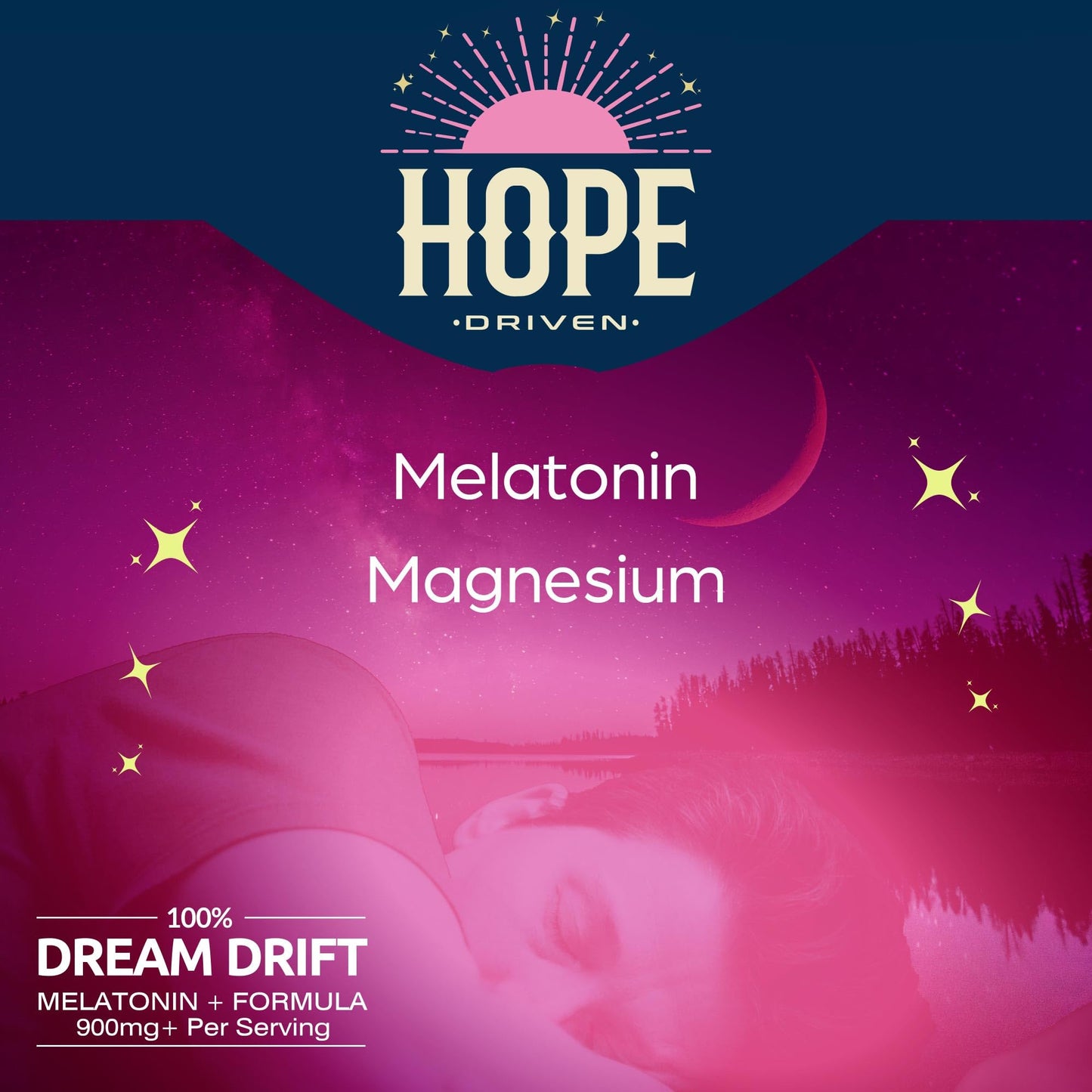 Hope Driven Dream Drift Melatonin+ Sleep Aid Capsules, 60 Count