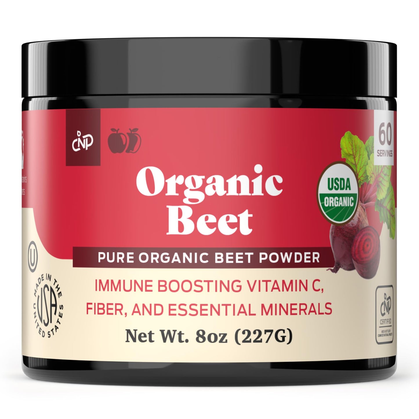 Complete Natural Products Pure Organic Beet Root Powder Supplement, 8 oz