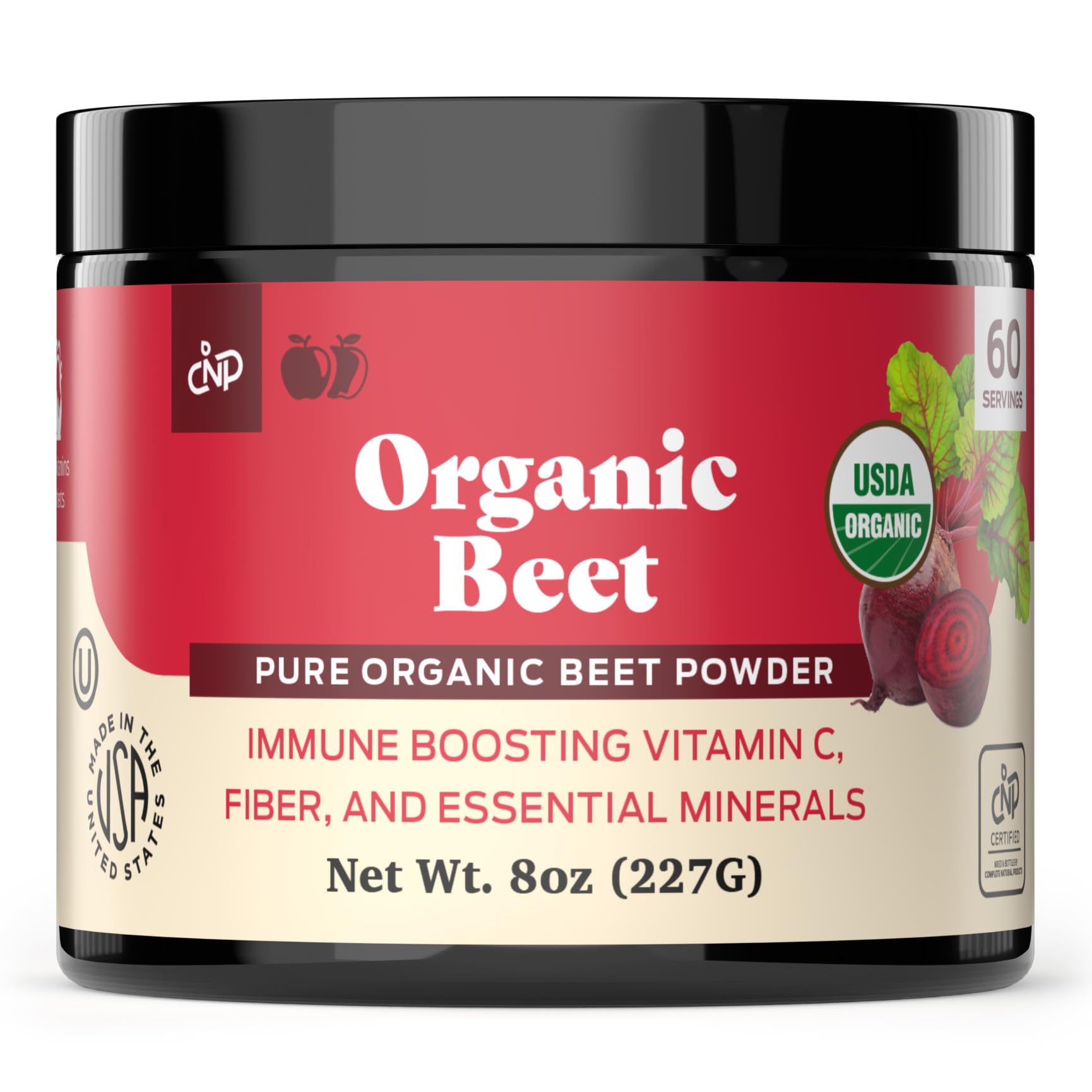 Complete Natural Products Pure Organic Beet Root Powder Supplement, 8 oz
