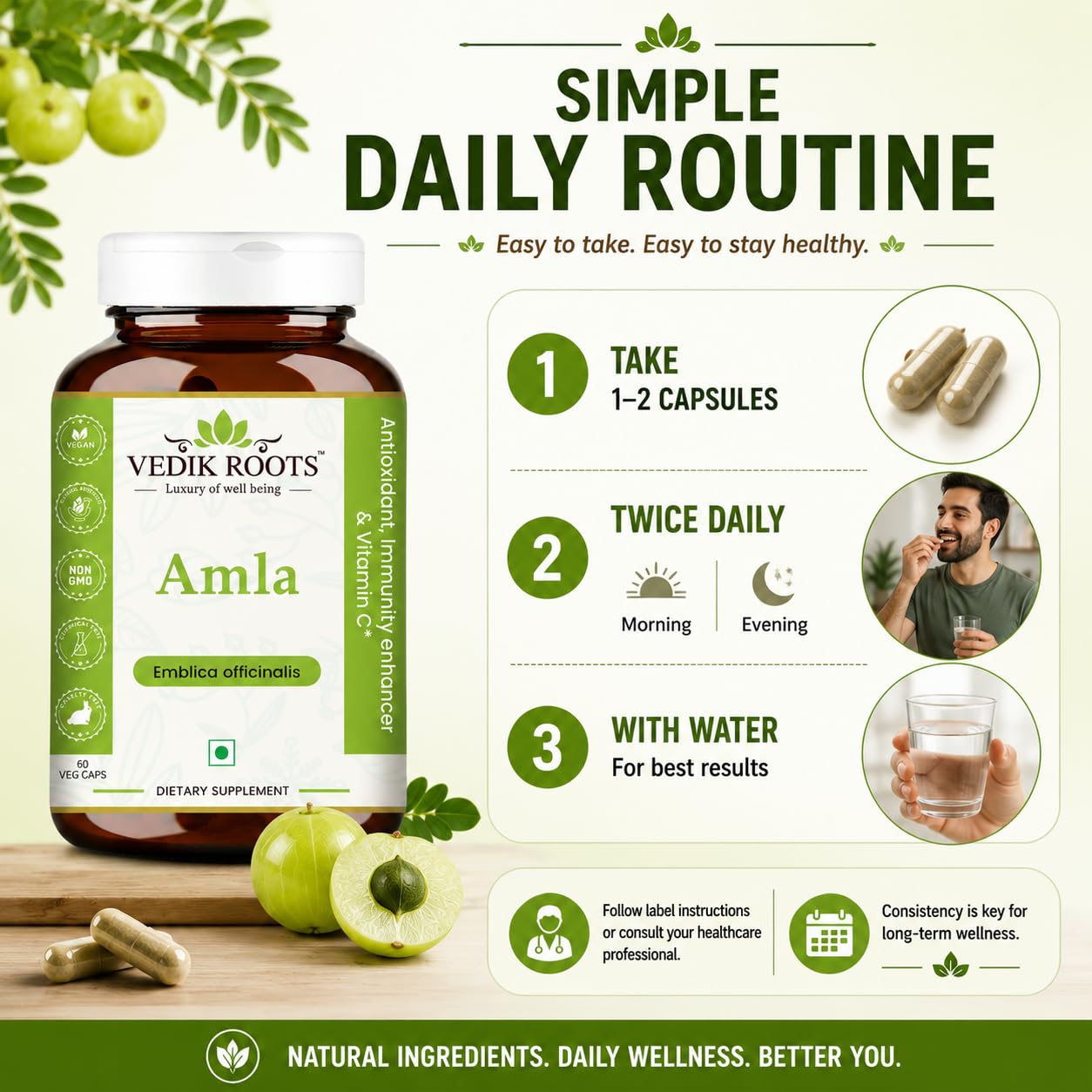 VEDIKROOTS Amla Capsules 60 Capsules