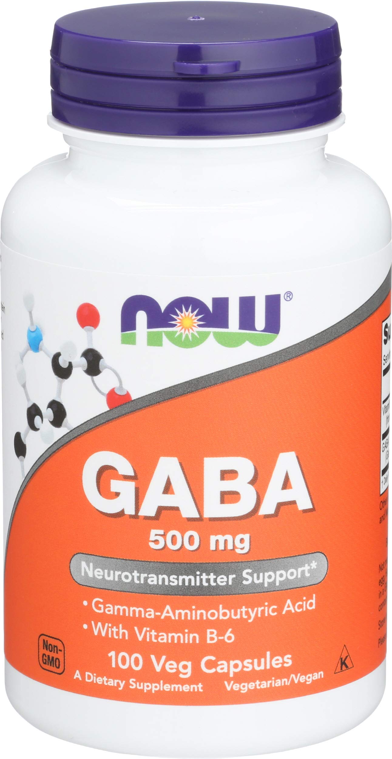 NOW Foods GABA 500 Mg Capsule, 100 Count
